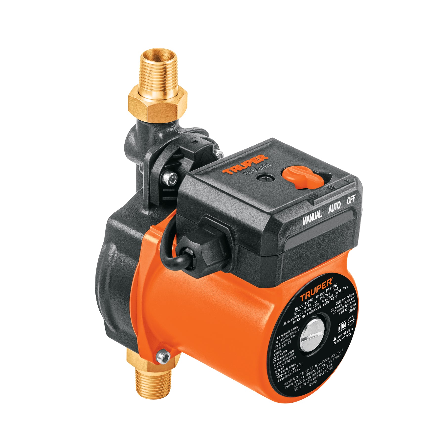 Bomba de agua con presurizador de 1/6 HP