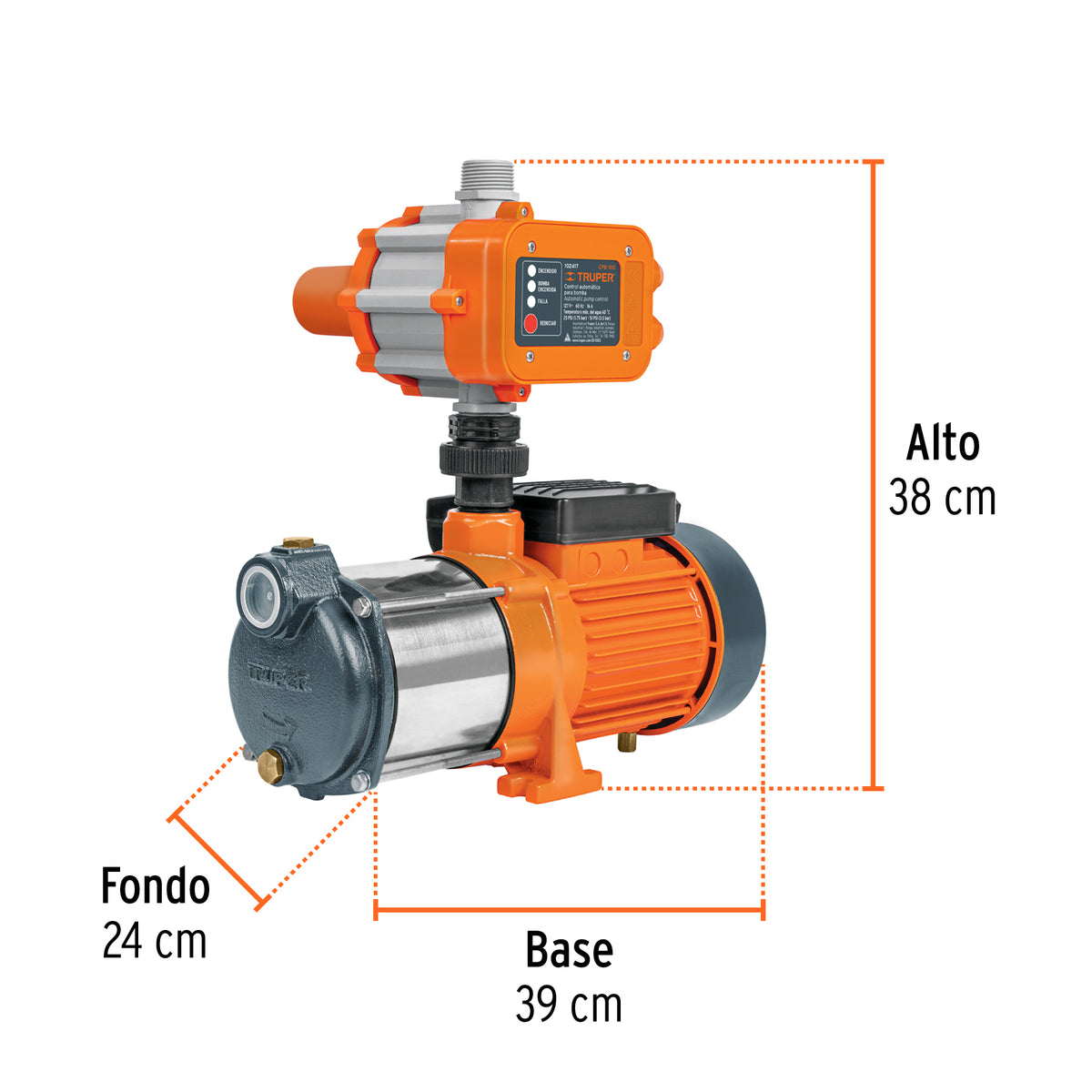 Bomba presurizadora multietapas 1 HP, Truper