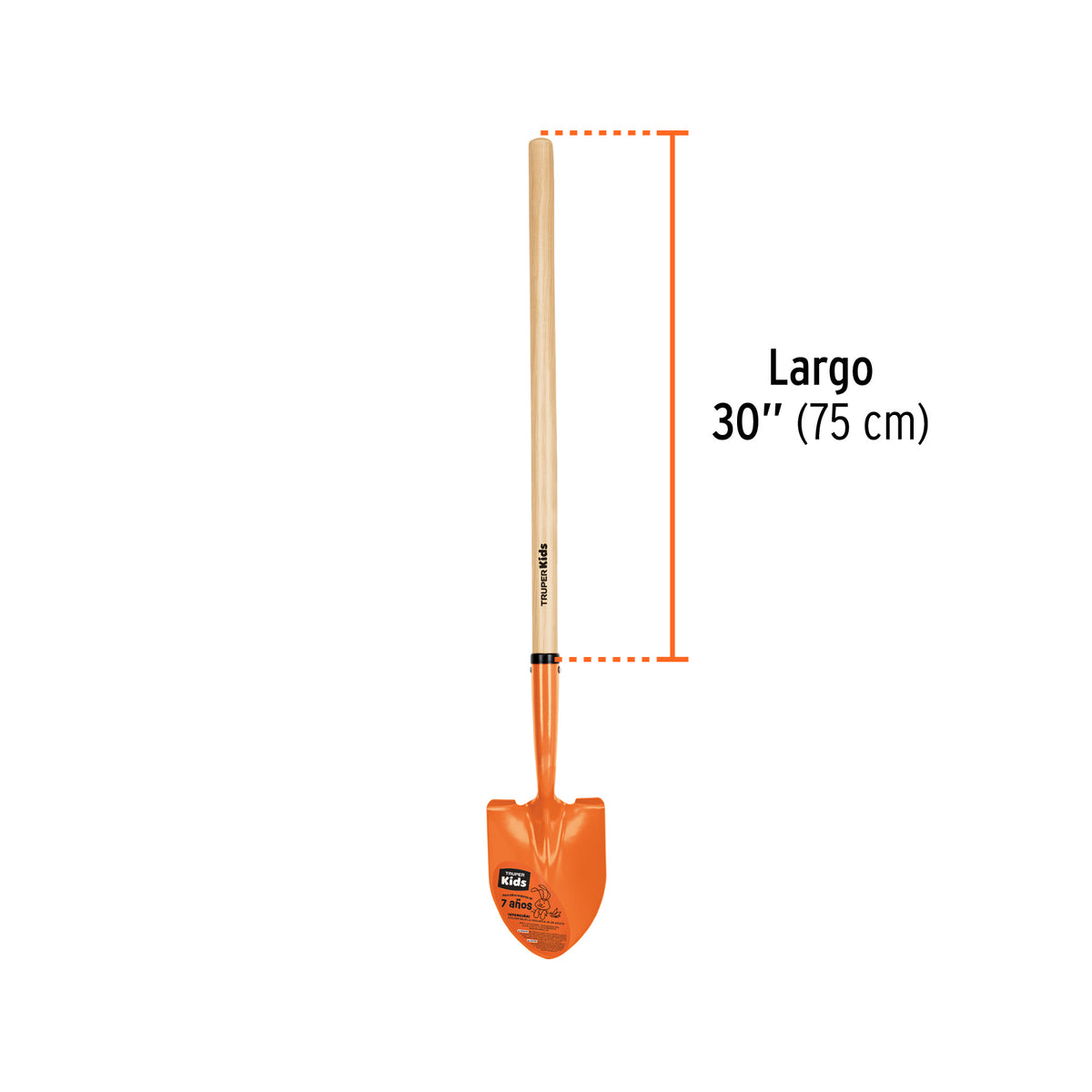 Pala redonda para niños, mango 30"