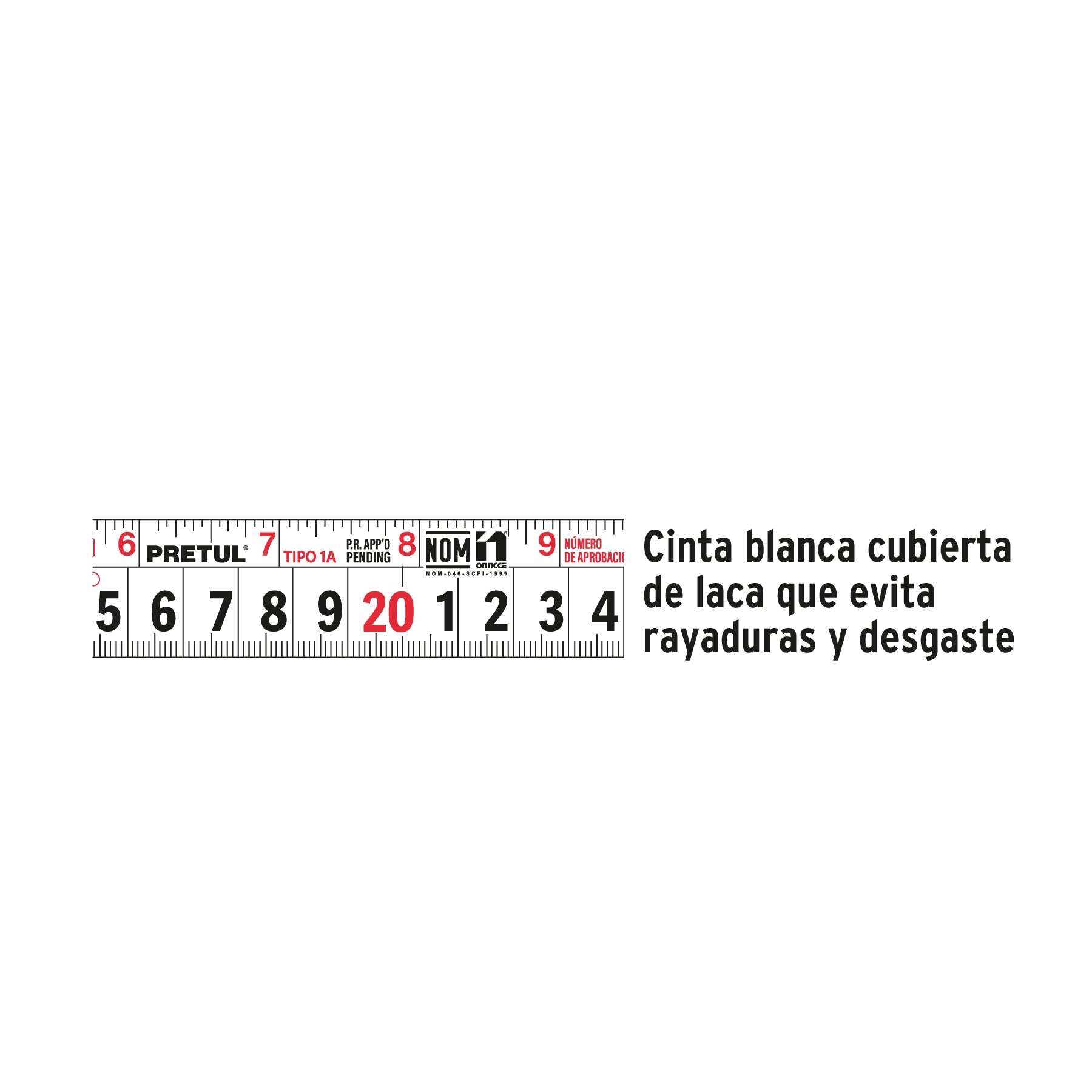 Flexómetro azul, 5.5m, cinta 19mm, Pretul, tarjeta plástica