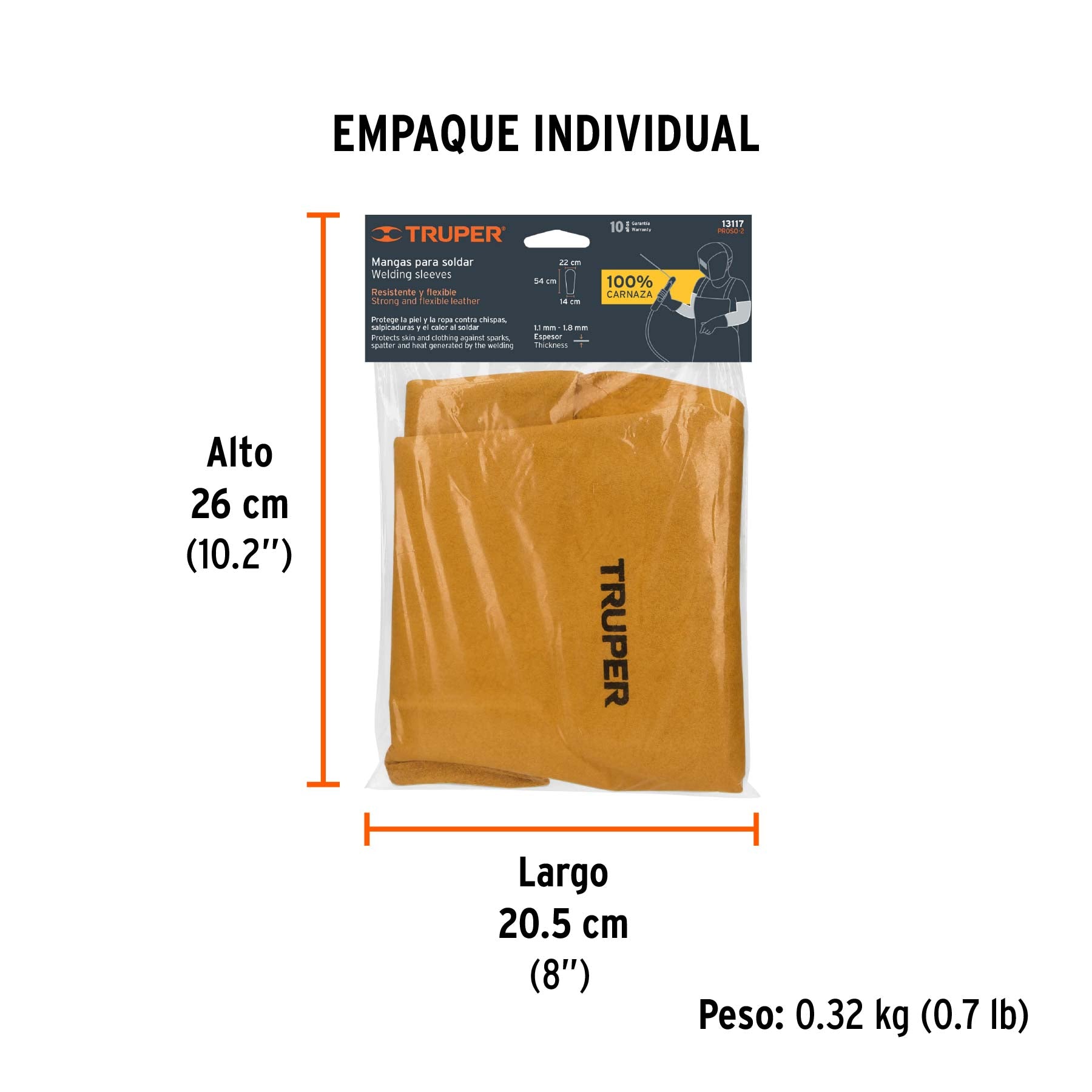 Protección para soldar, mangas de carnaza