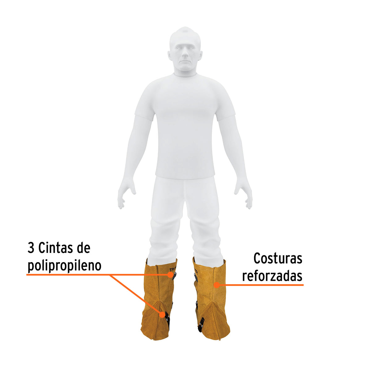 Protección para soldar, polainas de carnaza