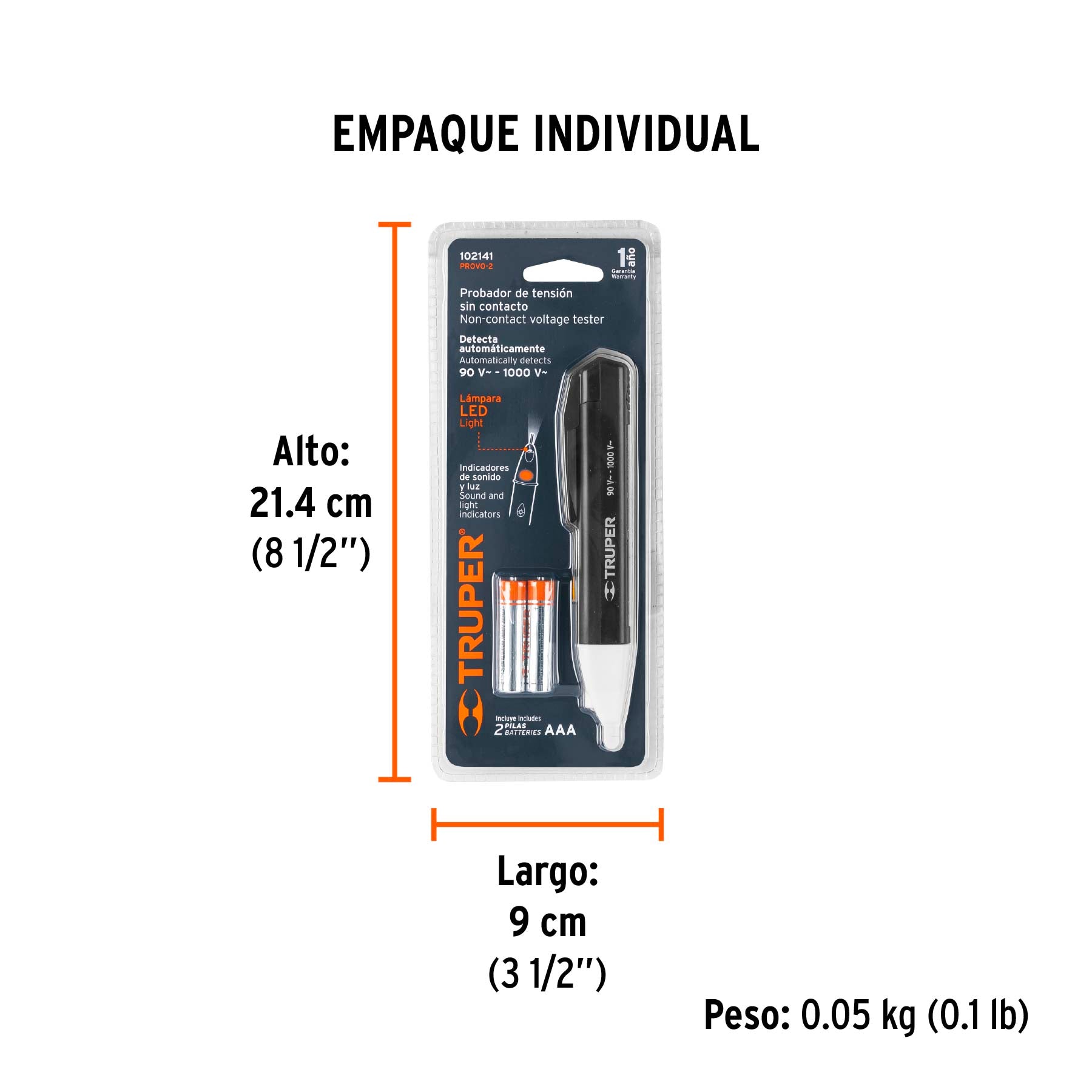 Probador de tensión sin contacto tipo pluma, Truper