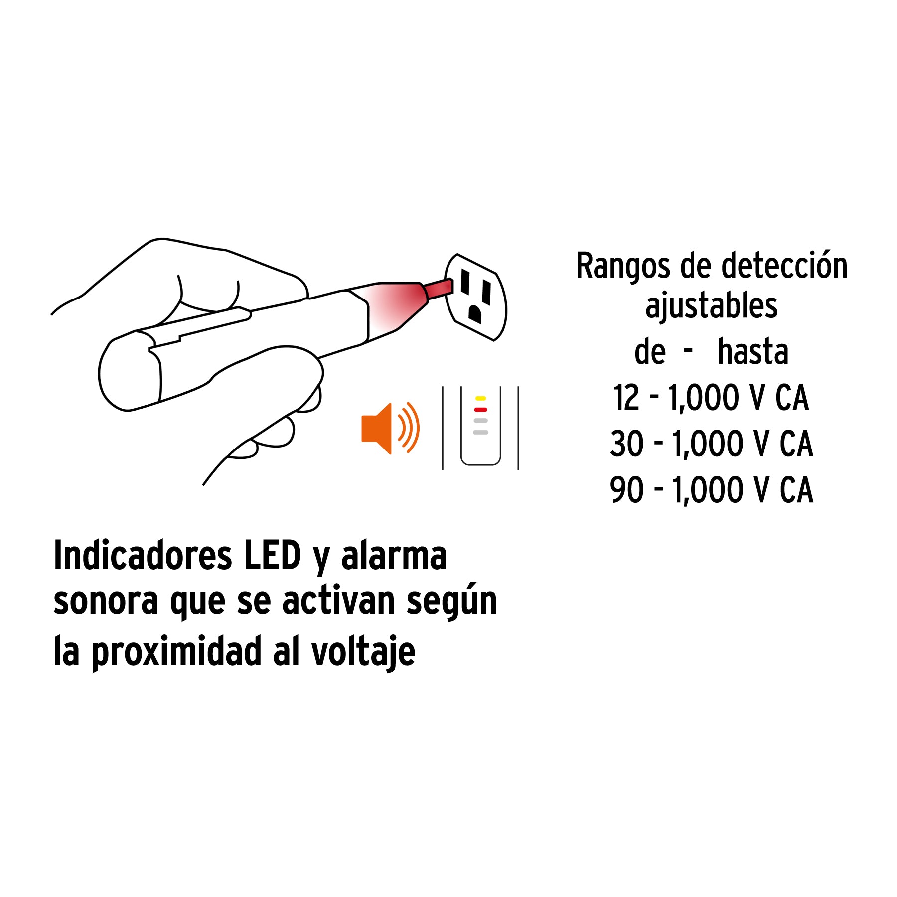 Probador de voltaje sin contacto de doble rango, Truper