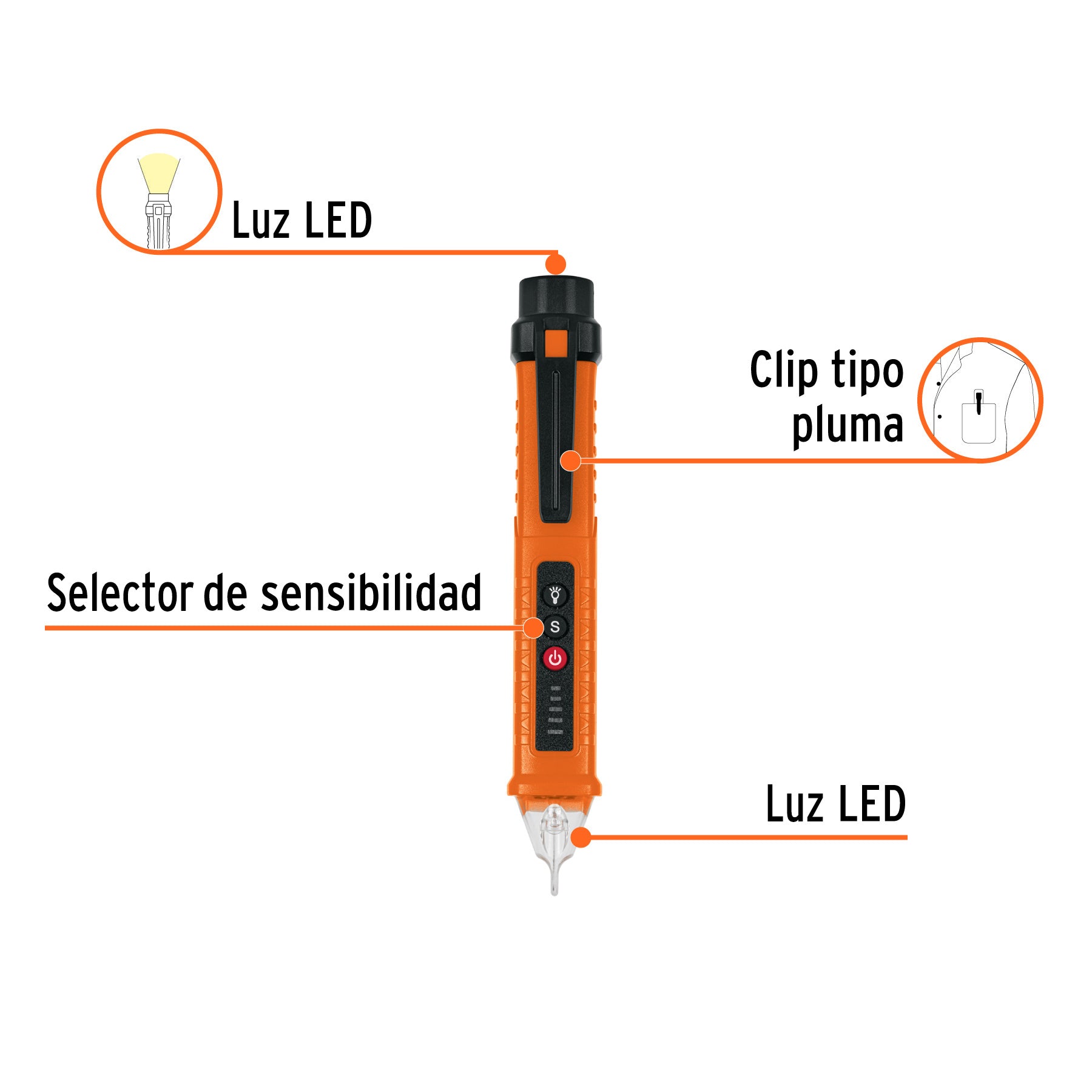 Probador de voltaje sin contacto de doble rango, Truper