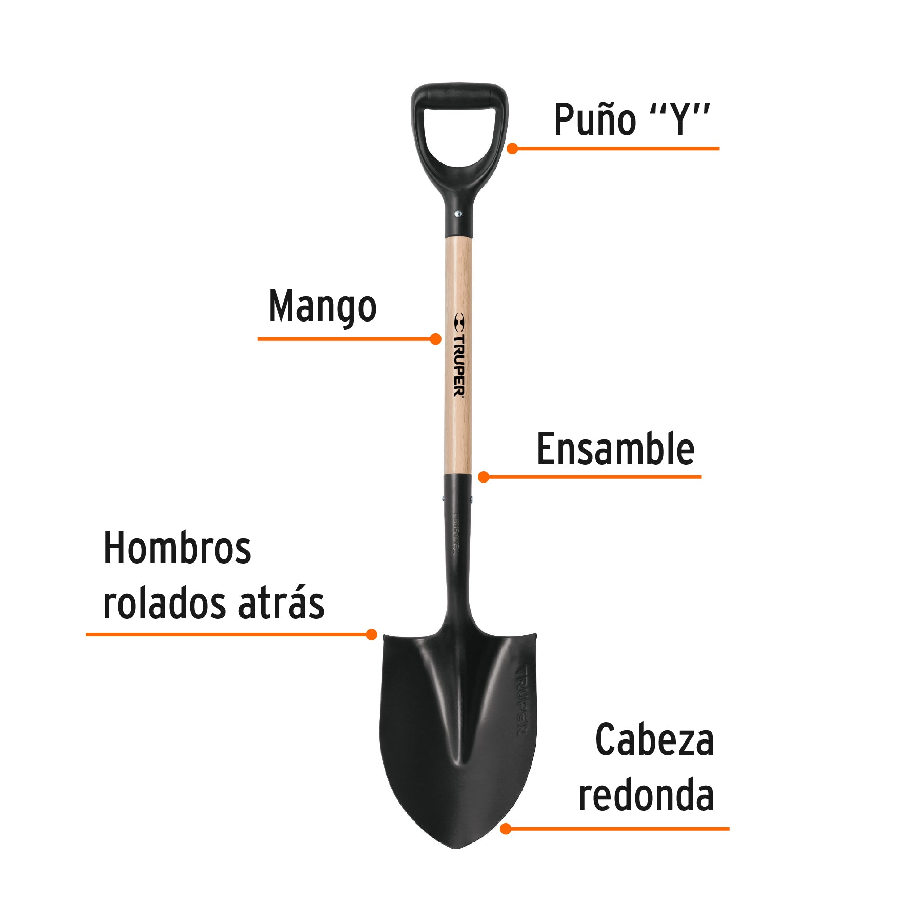 Pala (lampa) puño "Y", T-1000, Perú