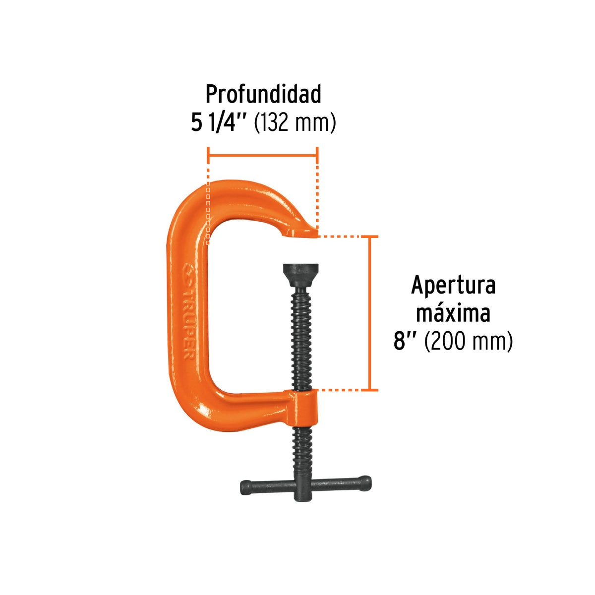 Prensa forjada en acero, 8"