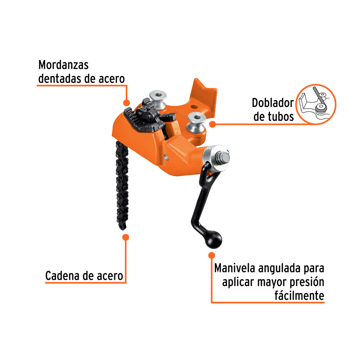 Prensa 2-1/2" de cadena para tubo