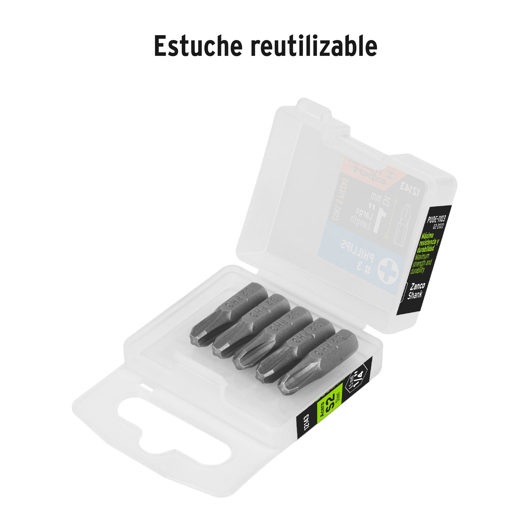 Puntas para desarmador Phillips PH3, 1", 5 piezas
