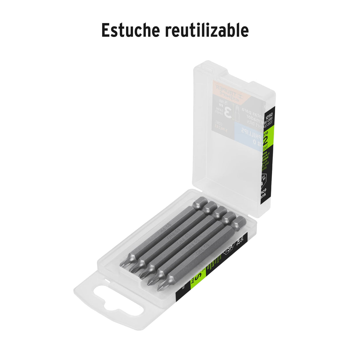 Puntas para desarmador Phillips PH0, 3", 5 piezas