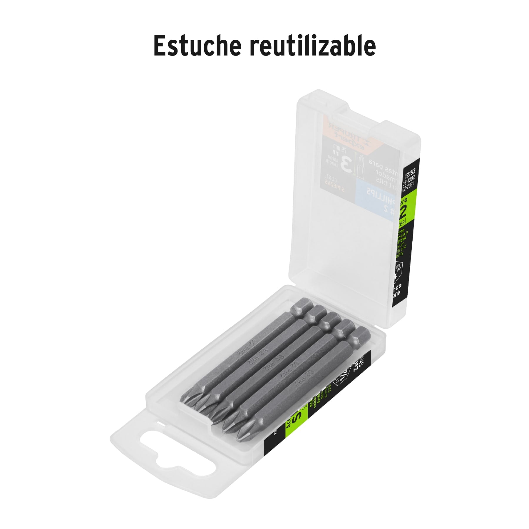Puntas para desarmador Phillips PH2, 3", 5 piezas