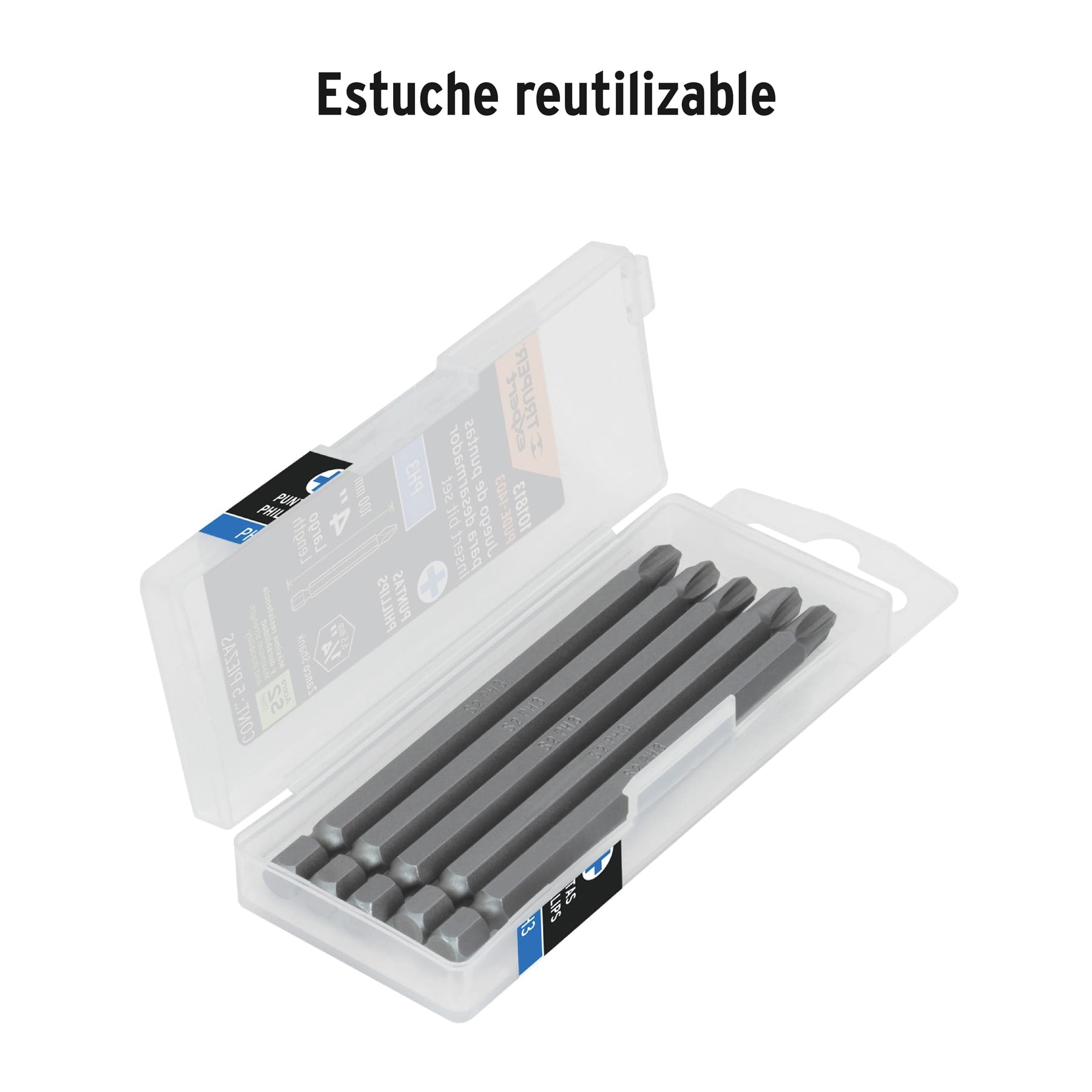 Puntas para desarmador Philips #3 largo 4', 5 pzas, Expert