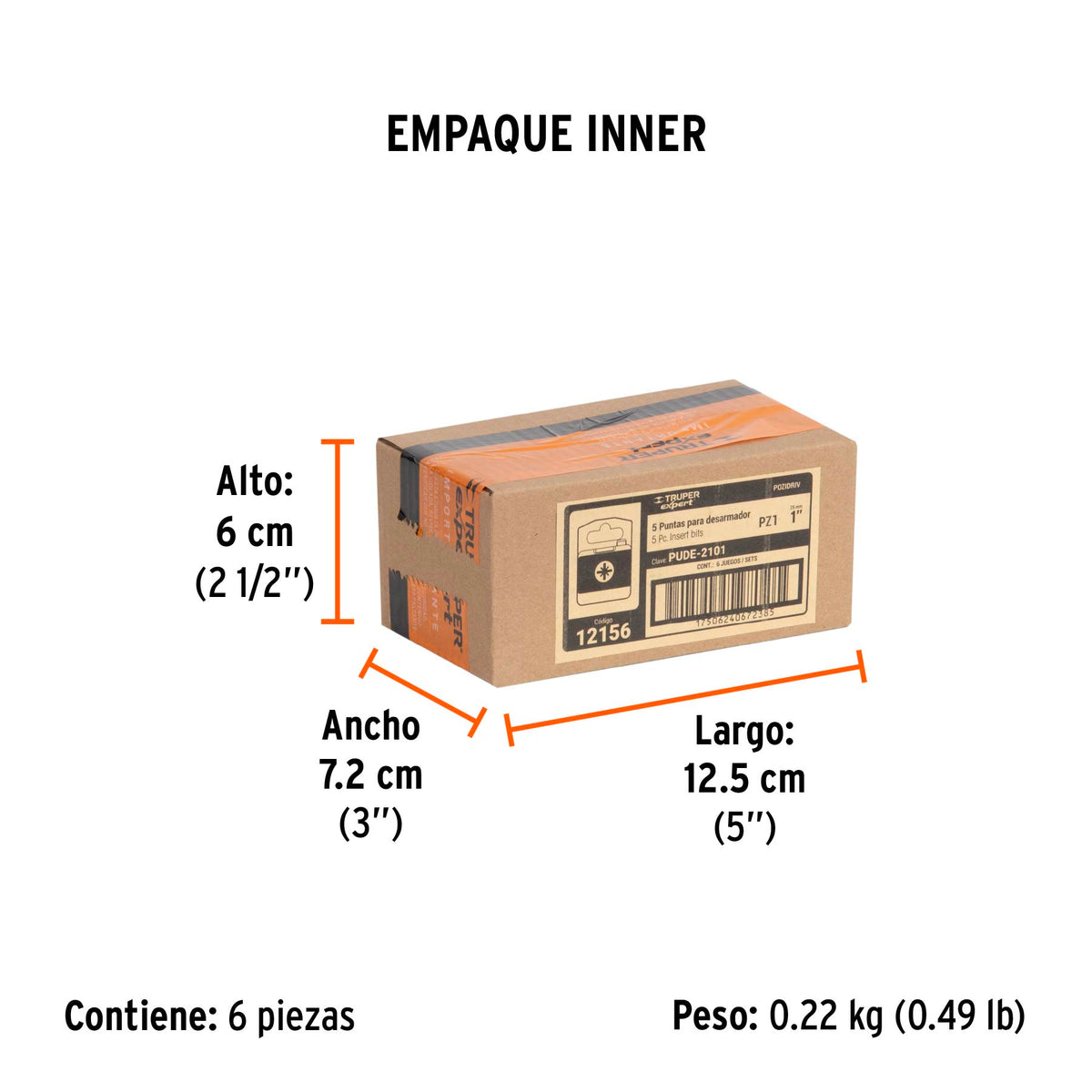 Puntas para desarmador Pozidriv, PZ1, 1", 5 piezas