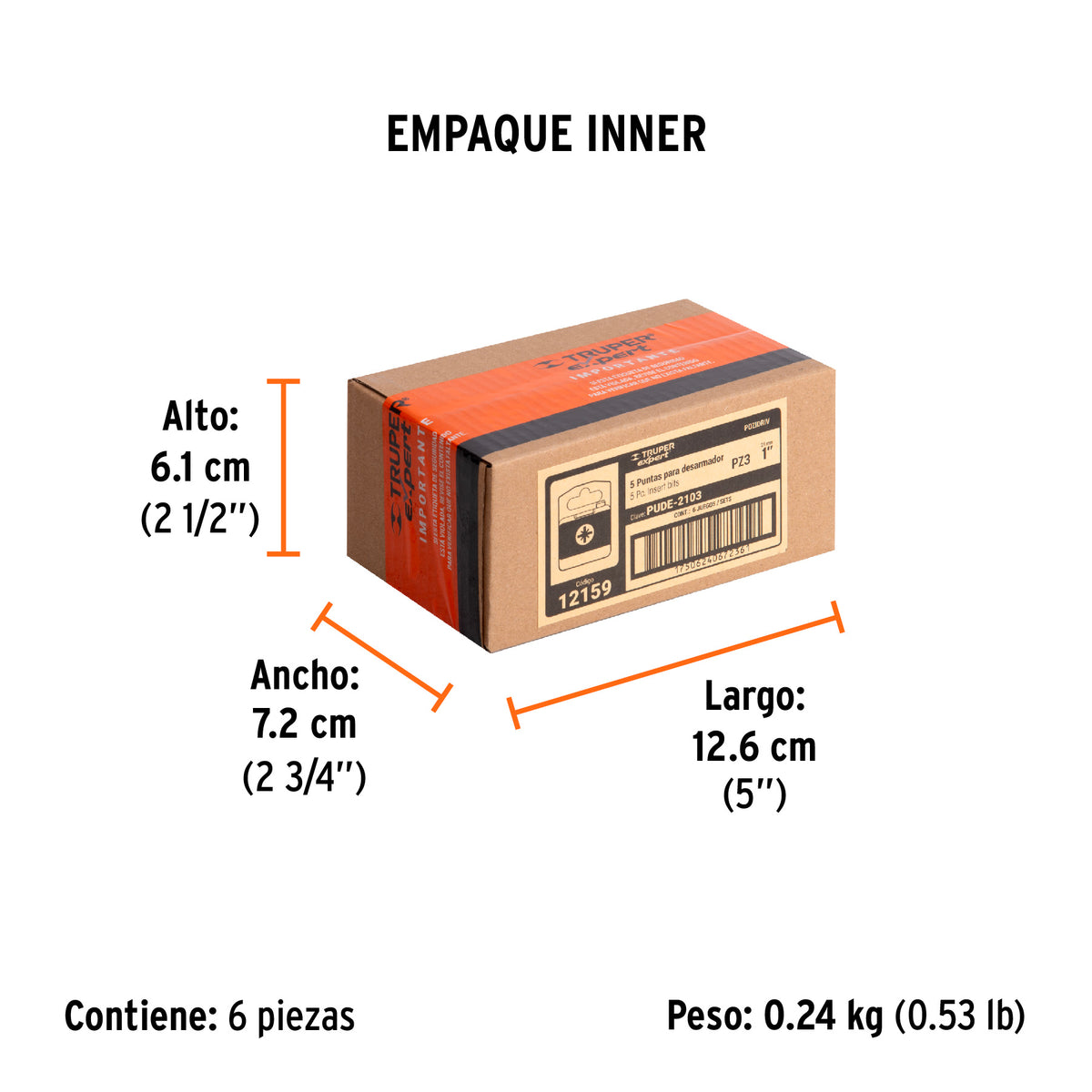 Puntas para desarmador Pozidriv, PZ3, 1", 5 piezas