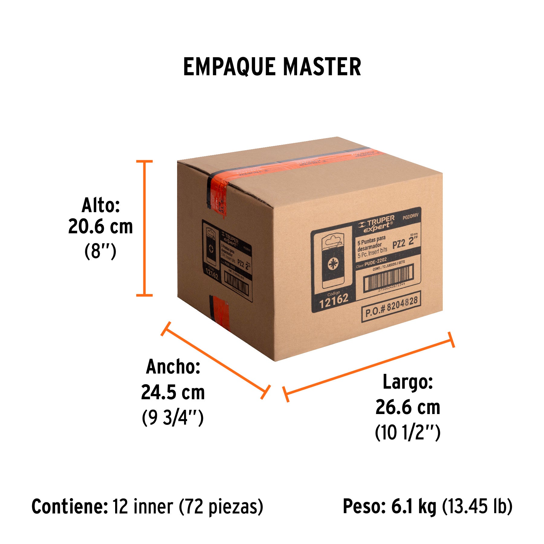 Puntas para desarmador Pozidriv, PZ2, 2", 5 piezas
