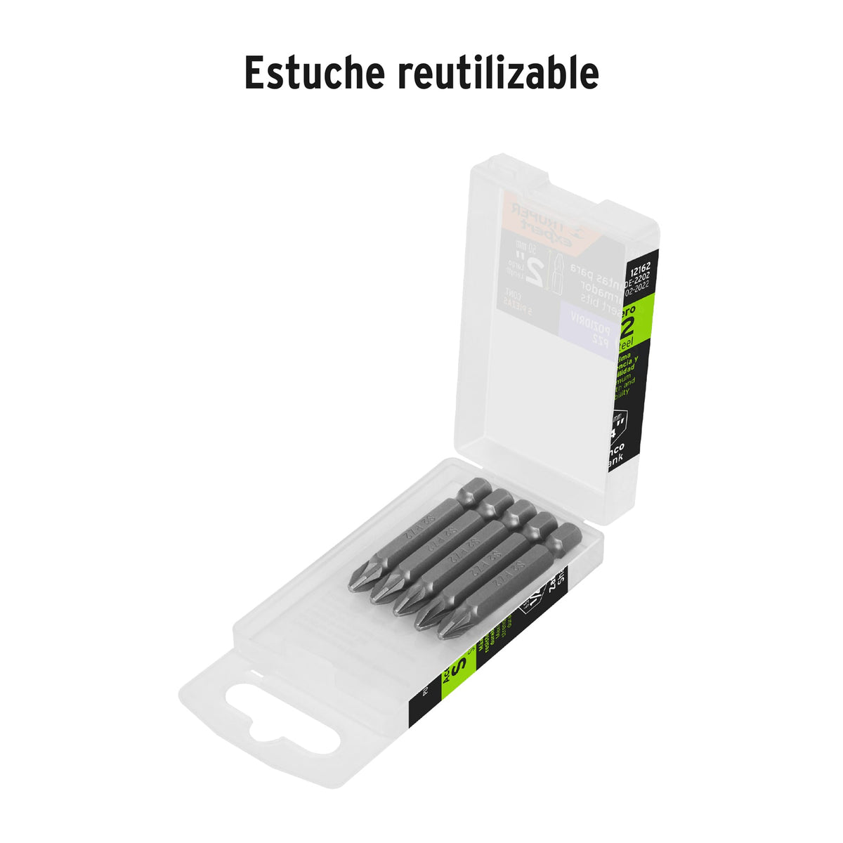Puntas para desarmador Pozidriv, PZ2, 2", 5 piezas