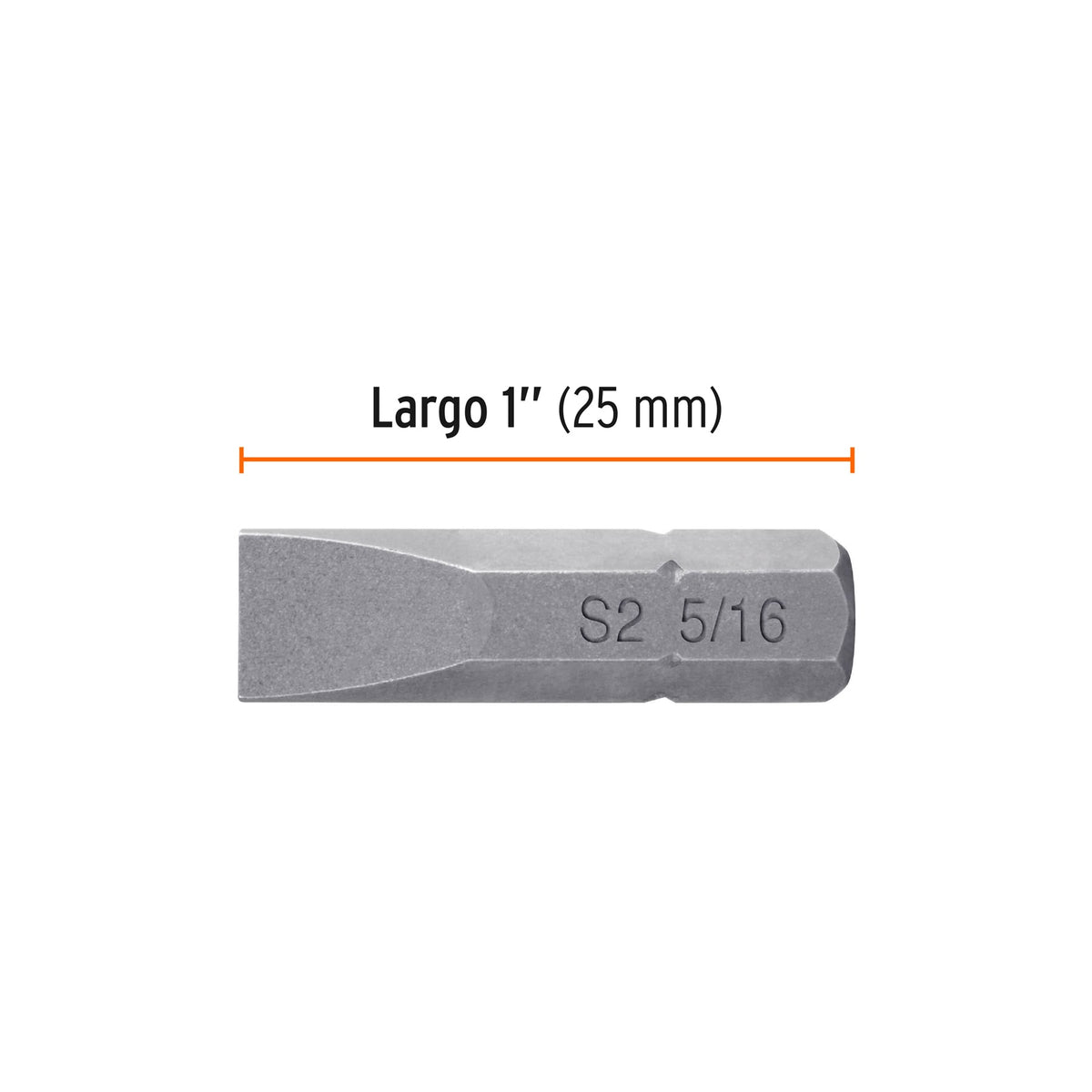 Puntas para desarmador planas, P31, 1", 5 piezas