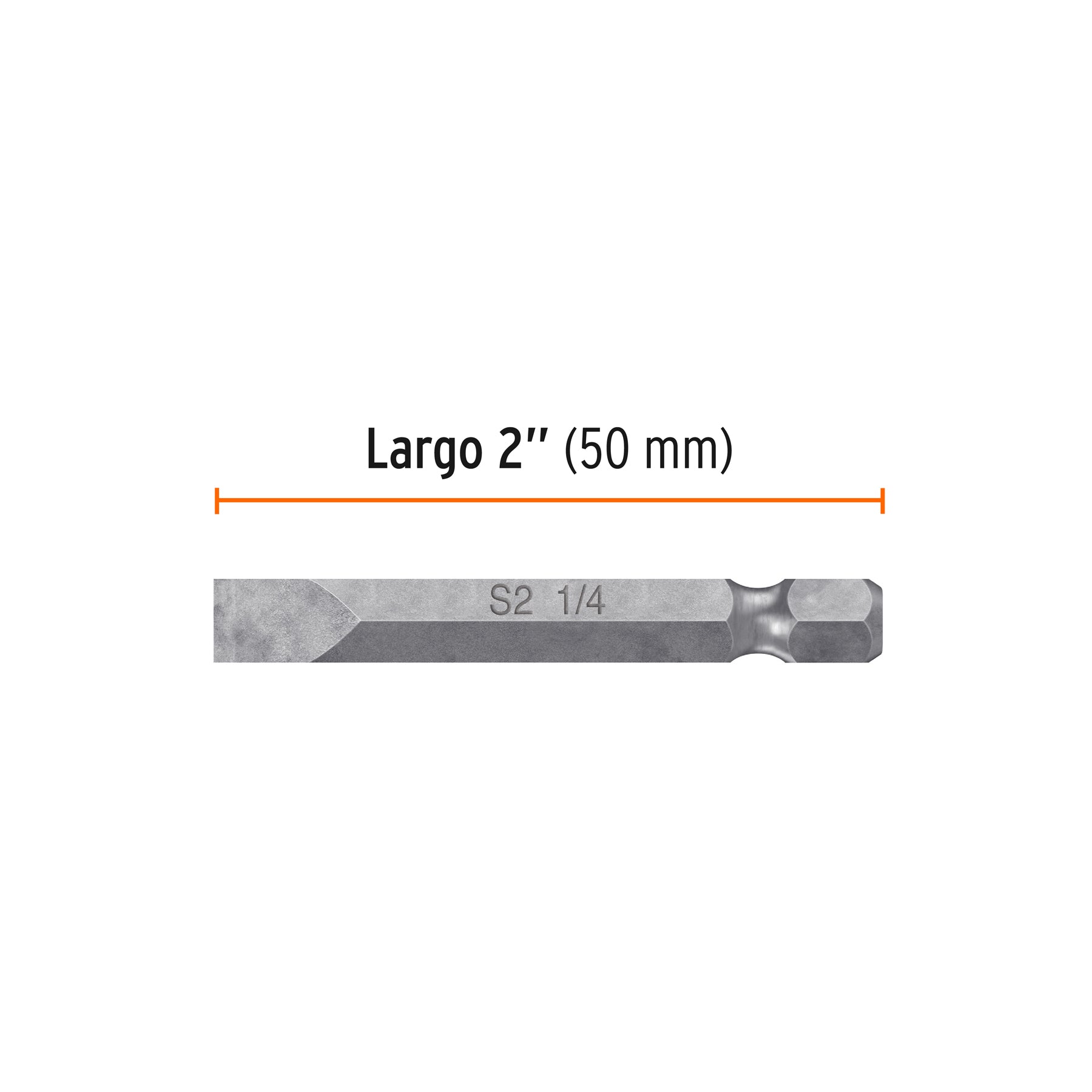 Puntas para desarmador planas, P25, 2", 5 piezas