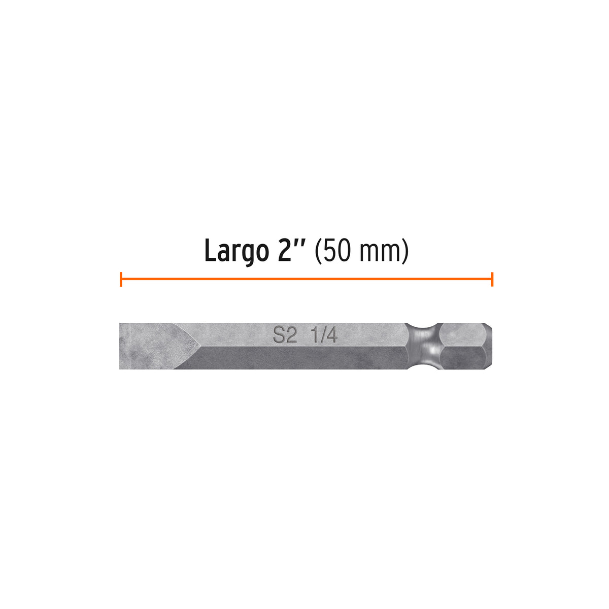 Puntas para desarmador planas, P25, 2", 5 piezas