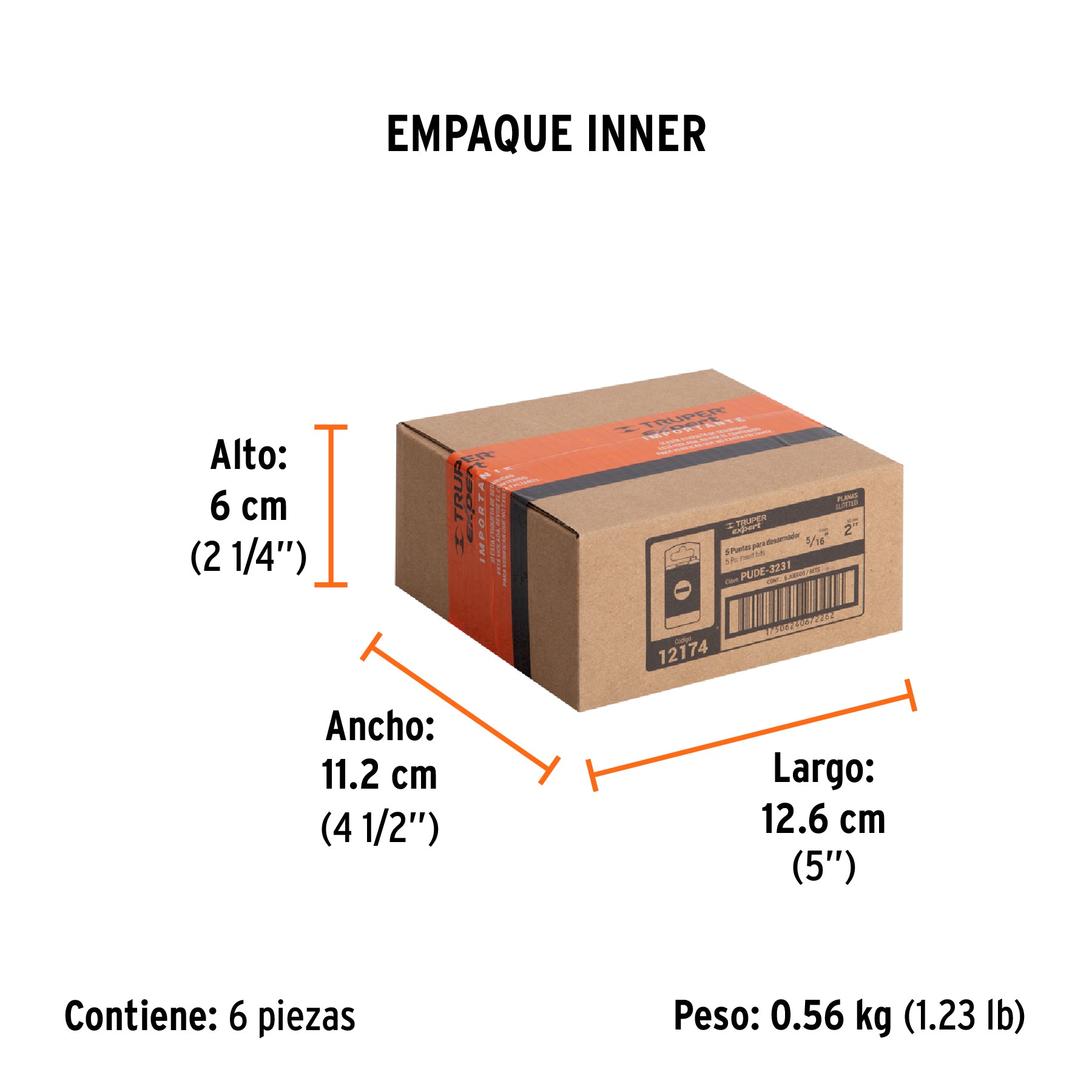 Puntas para desarmador planas, P31, 2", 5 piezas