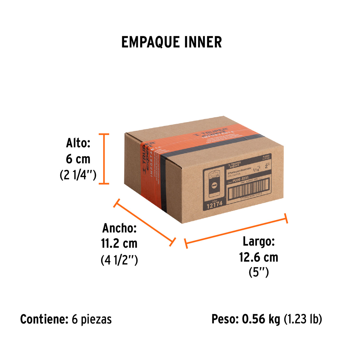 Puntas para desarmador planas, P31, 2", 5 piezas