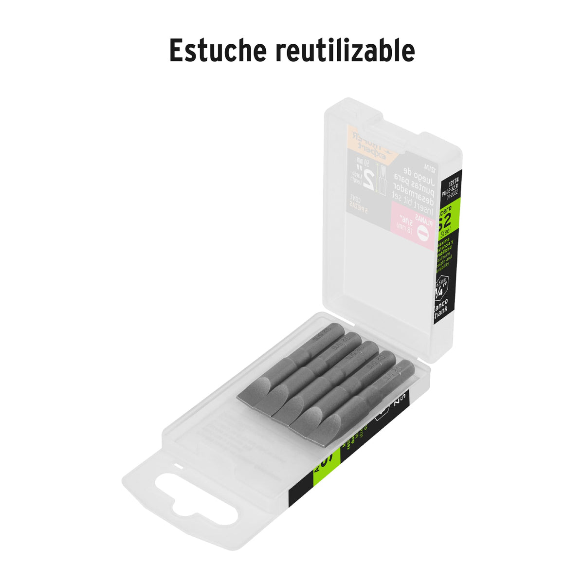 Puntas para desarmador planas, P31, 2", 5 piezas
