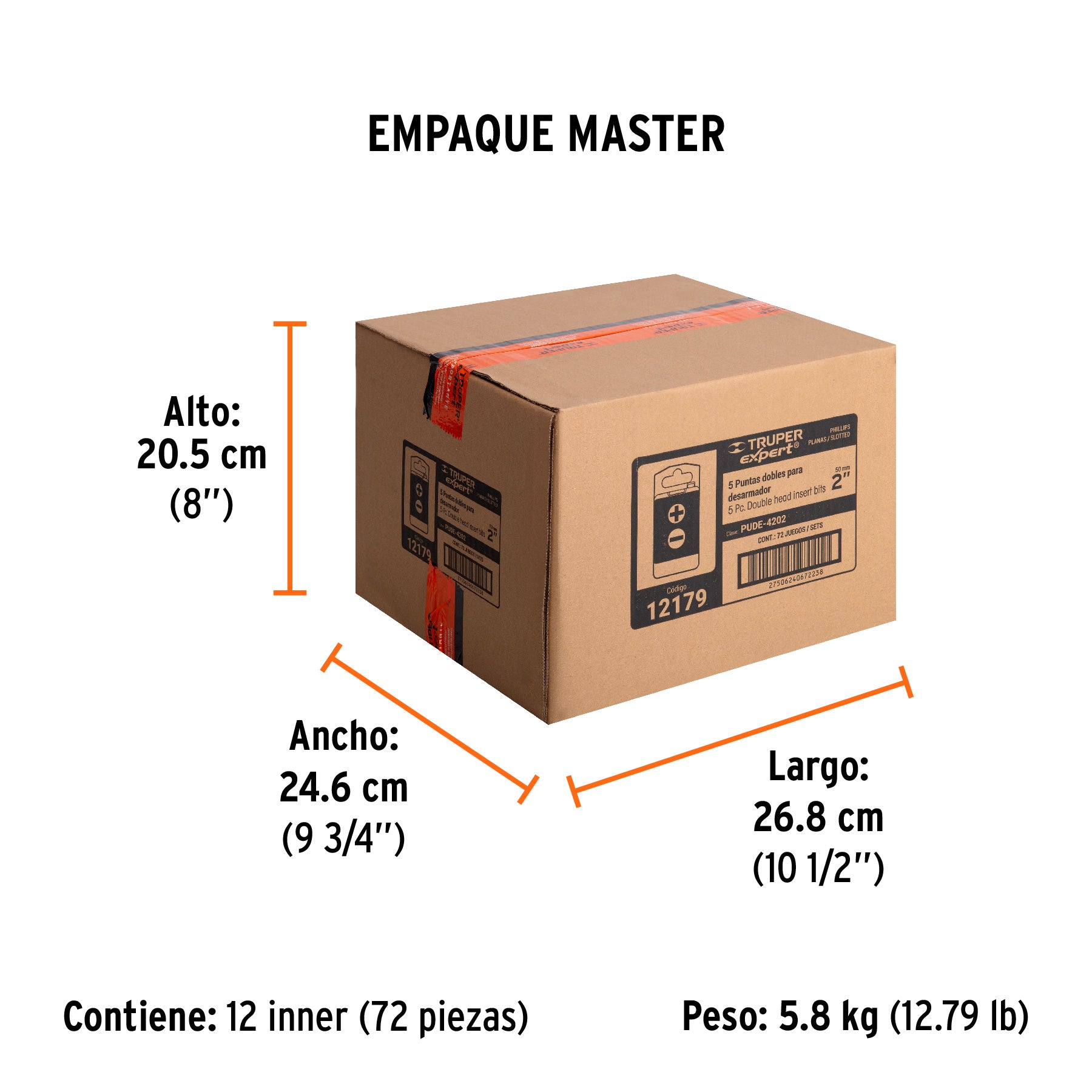 Puntas para desarmador dobles, PH2, plana 9/32",largo 2-3/8"