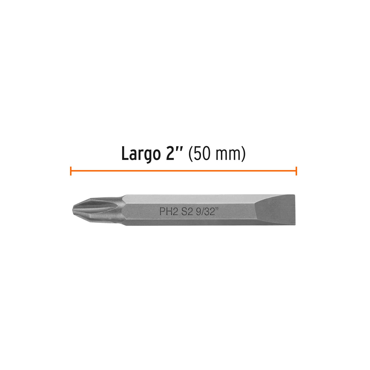 Puntas para desarmador dobles, PH2, plana 9/32",largo 2-3/8"