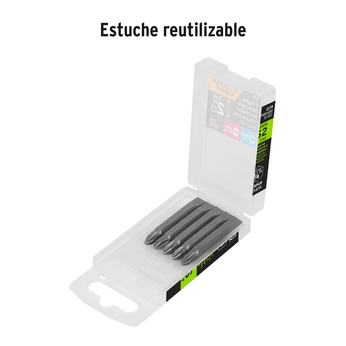 Puntas para desarmador dobles, PH2, plana 9/32",largo 2-3/8"