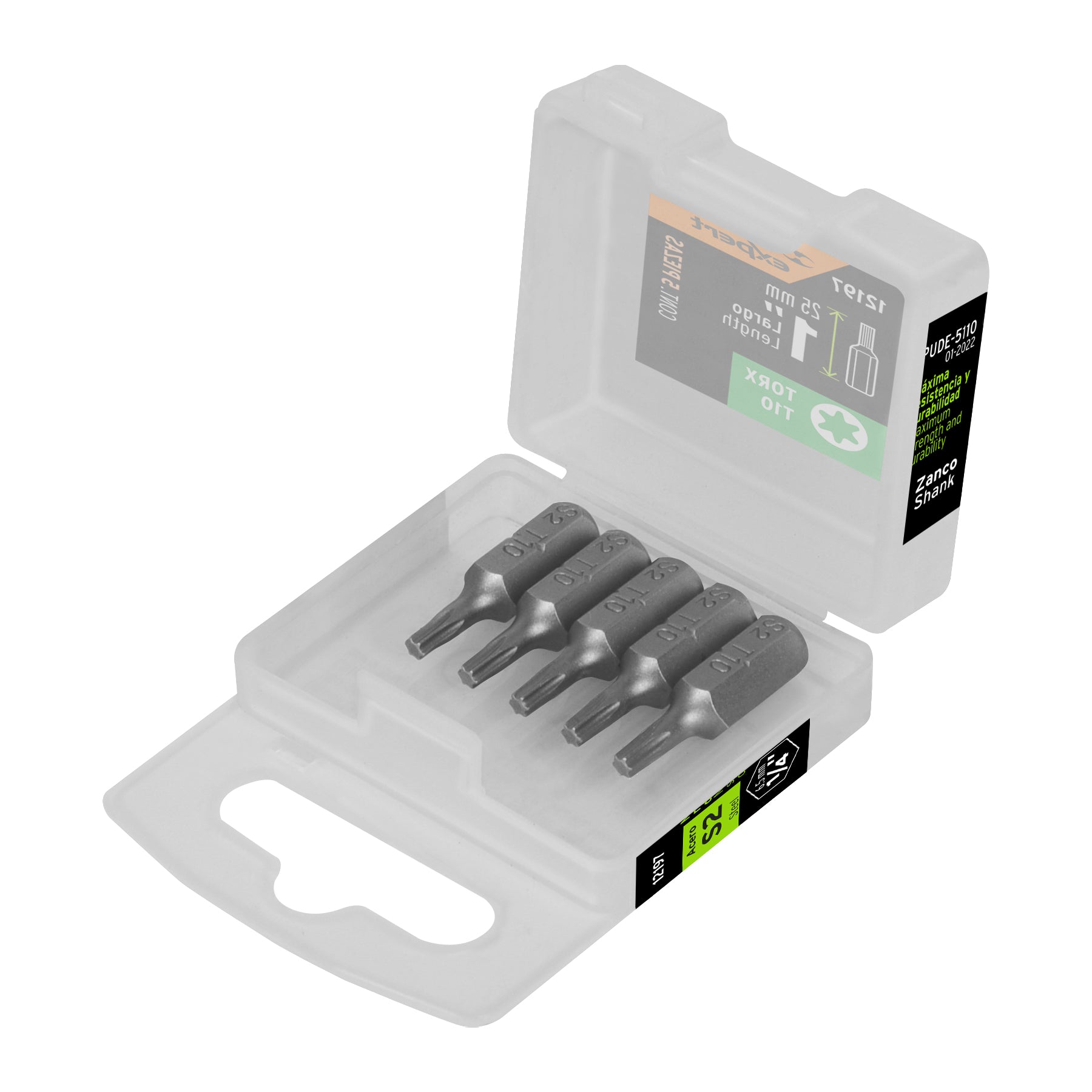 Puntas para desarmador Torx T10, 1", 5 piezas
