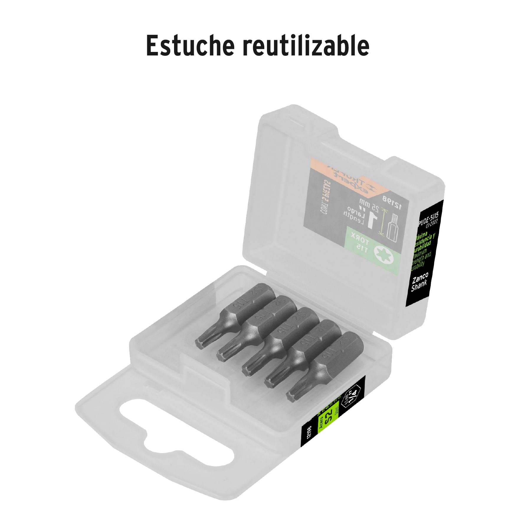 Puntas para desarmador Torx T15, 1", 5 piezas