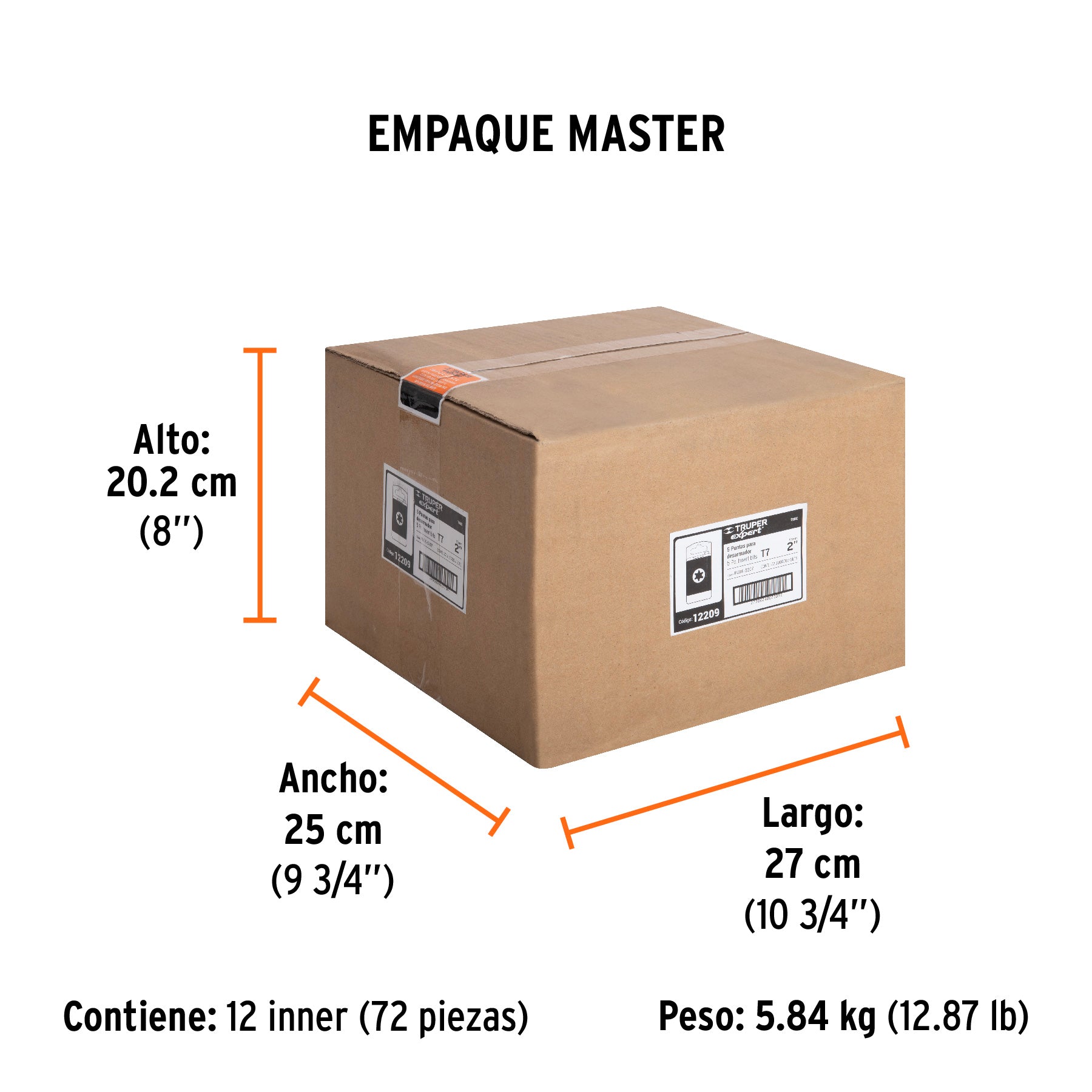 Puntas para desarmador Torx T7, 2", 5 piezas