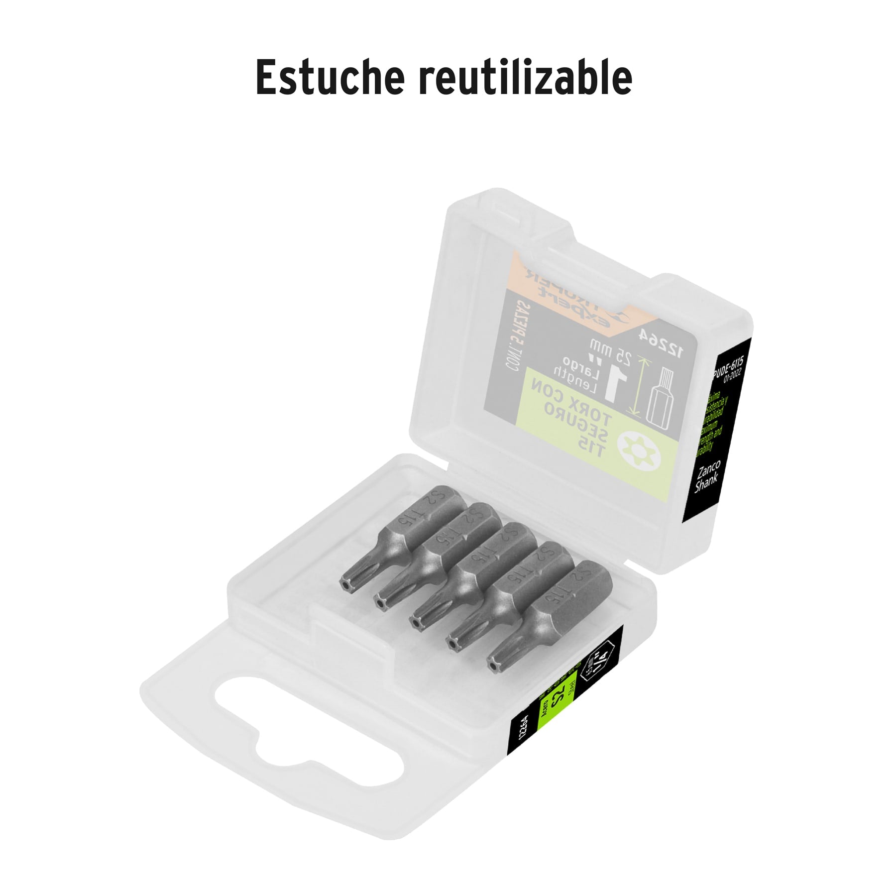 Puntas para desarmador Torx seg T15, 1", 5 piezas