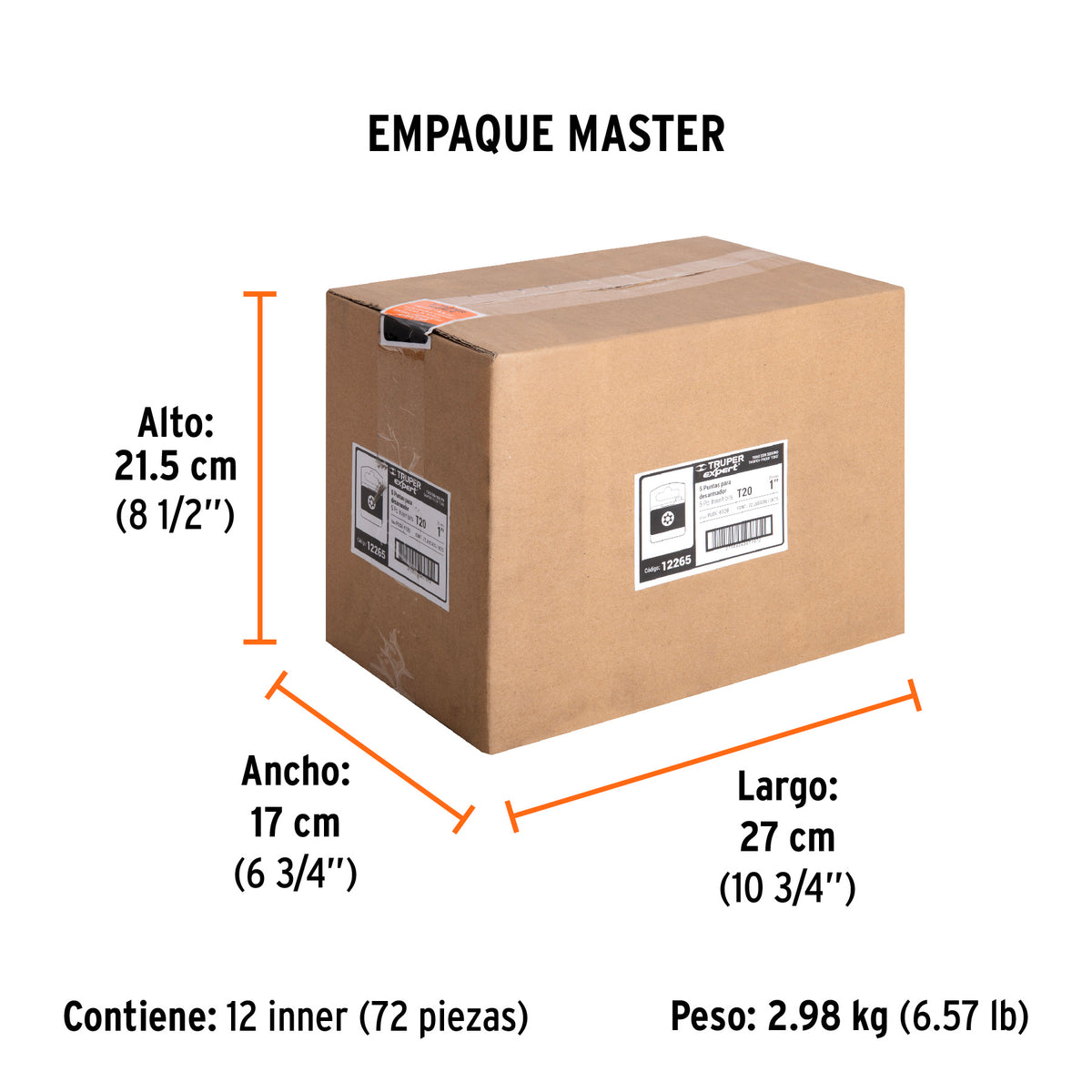 Puntas para desarmador Torx seg T20, 1", 5 piezas