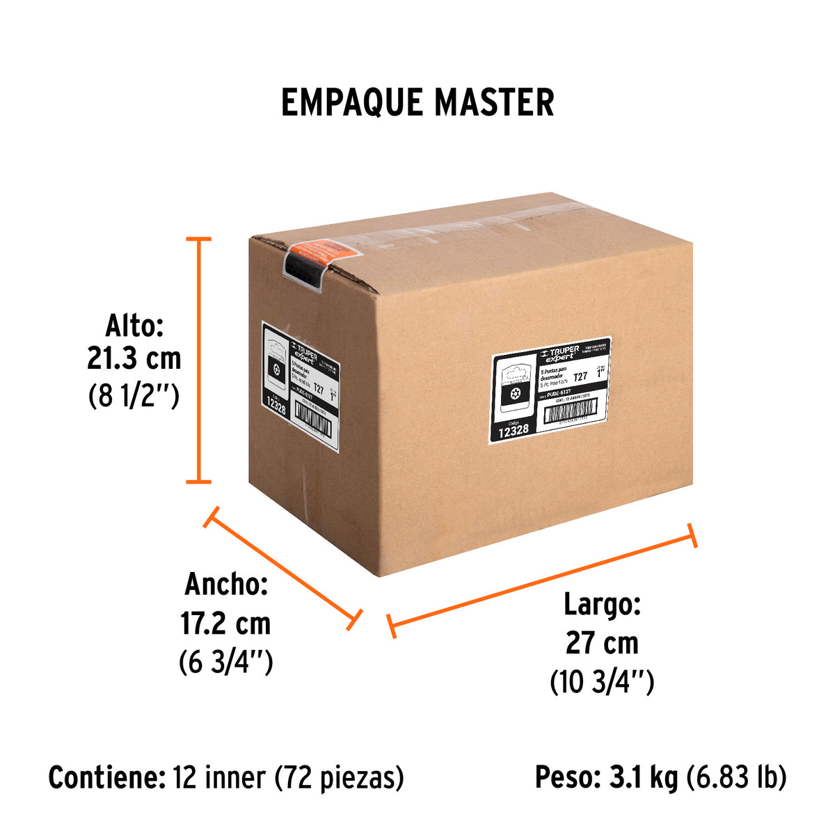 Puntas para desarmador Torx seg T27, 1", 5 piezas
