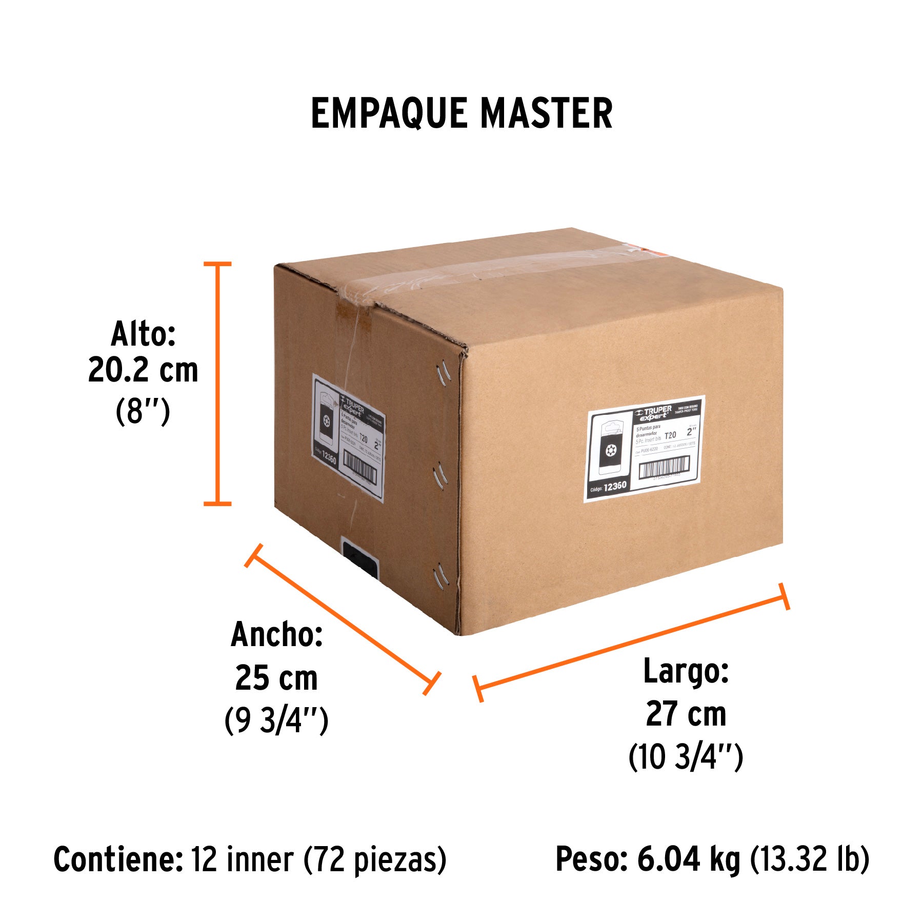 Puntas para desarmador Torx seg T20, 2", 5 piezas
