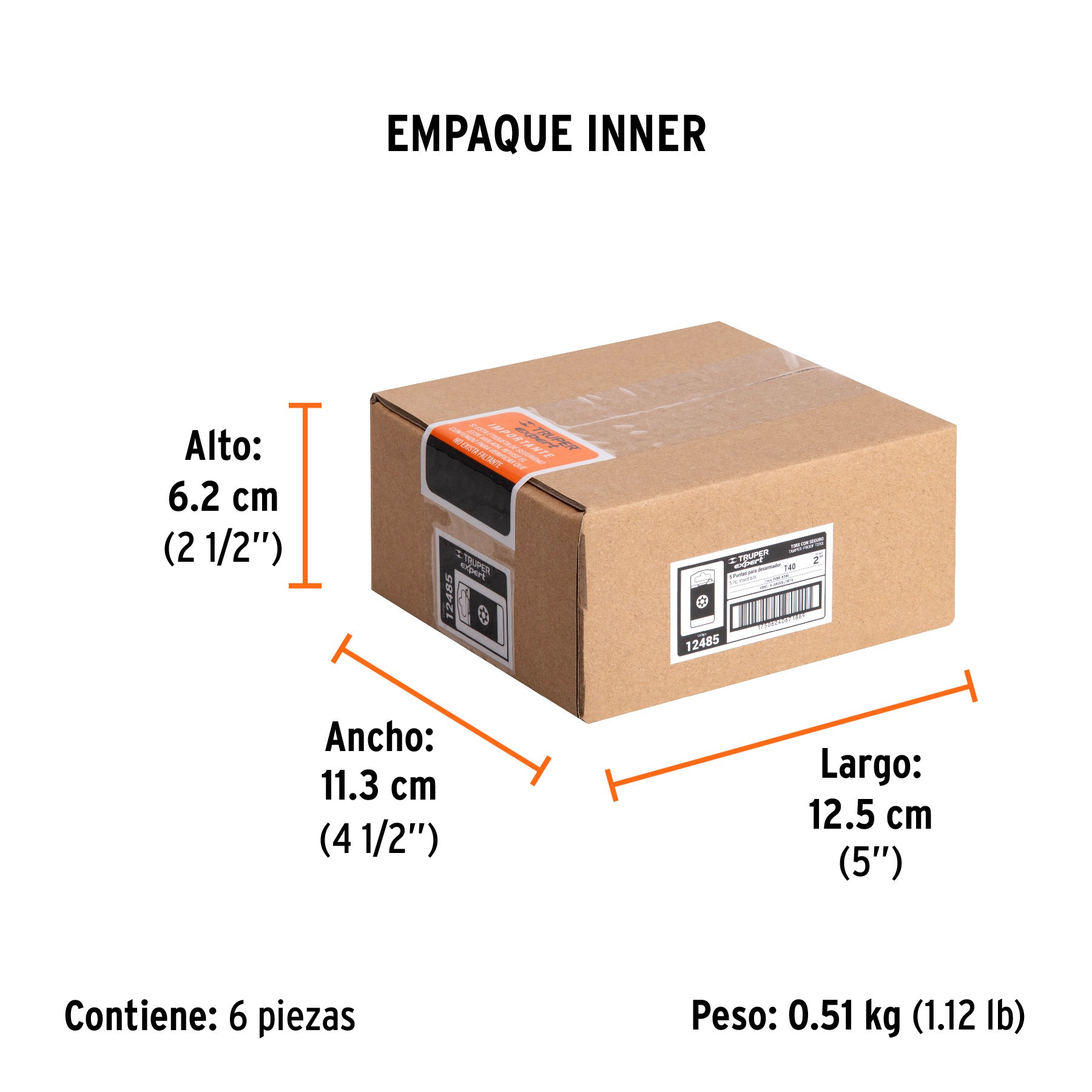 Puntas para desarmador Torx seg T40, 2", 5 piezas