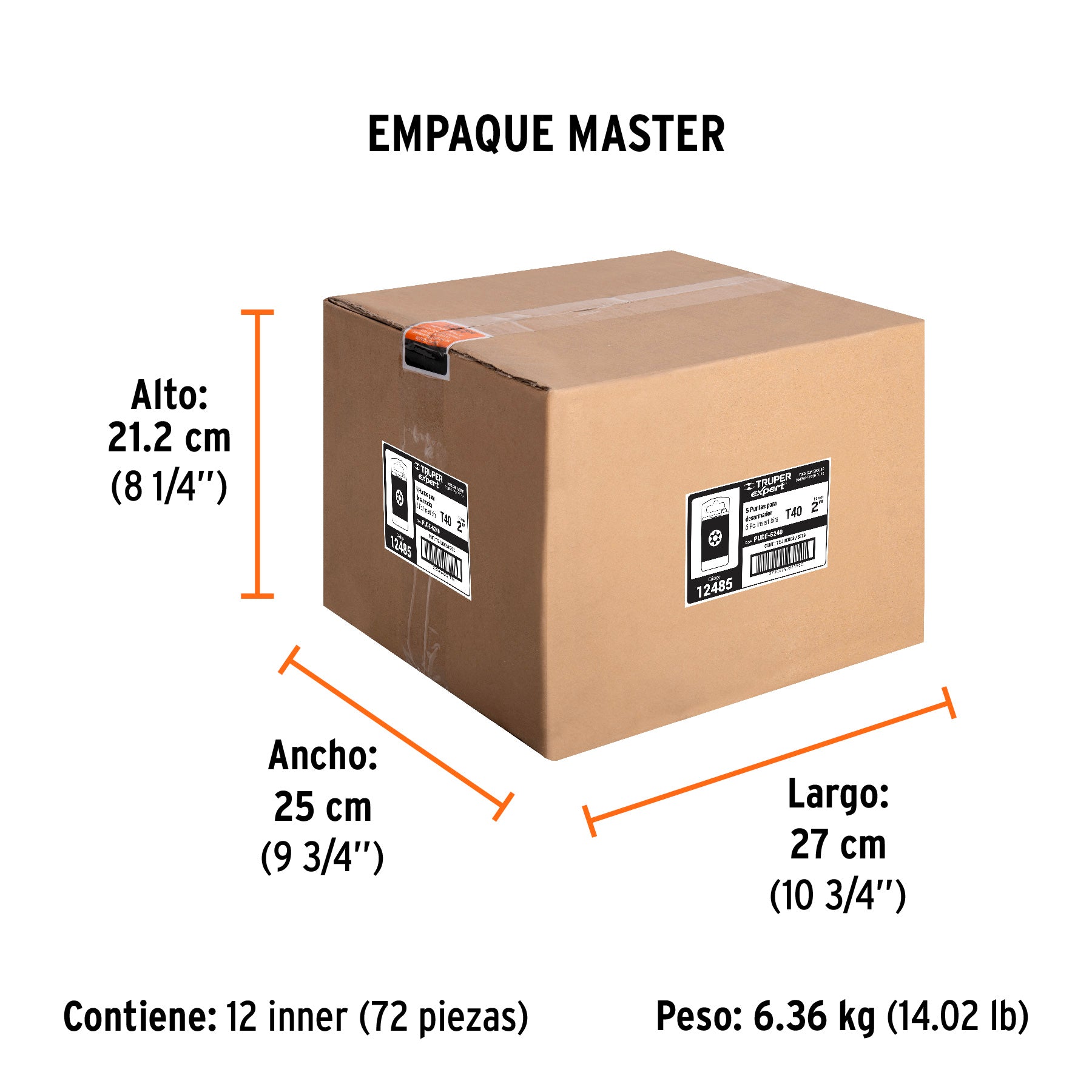 Puntas para desarmador Torx seg T40, 2", 5 piezas