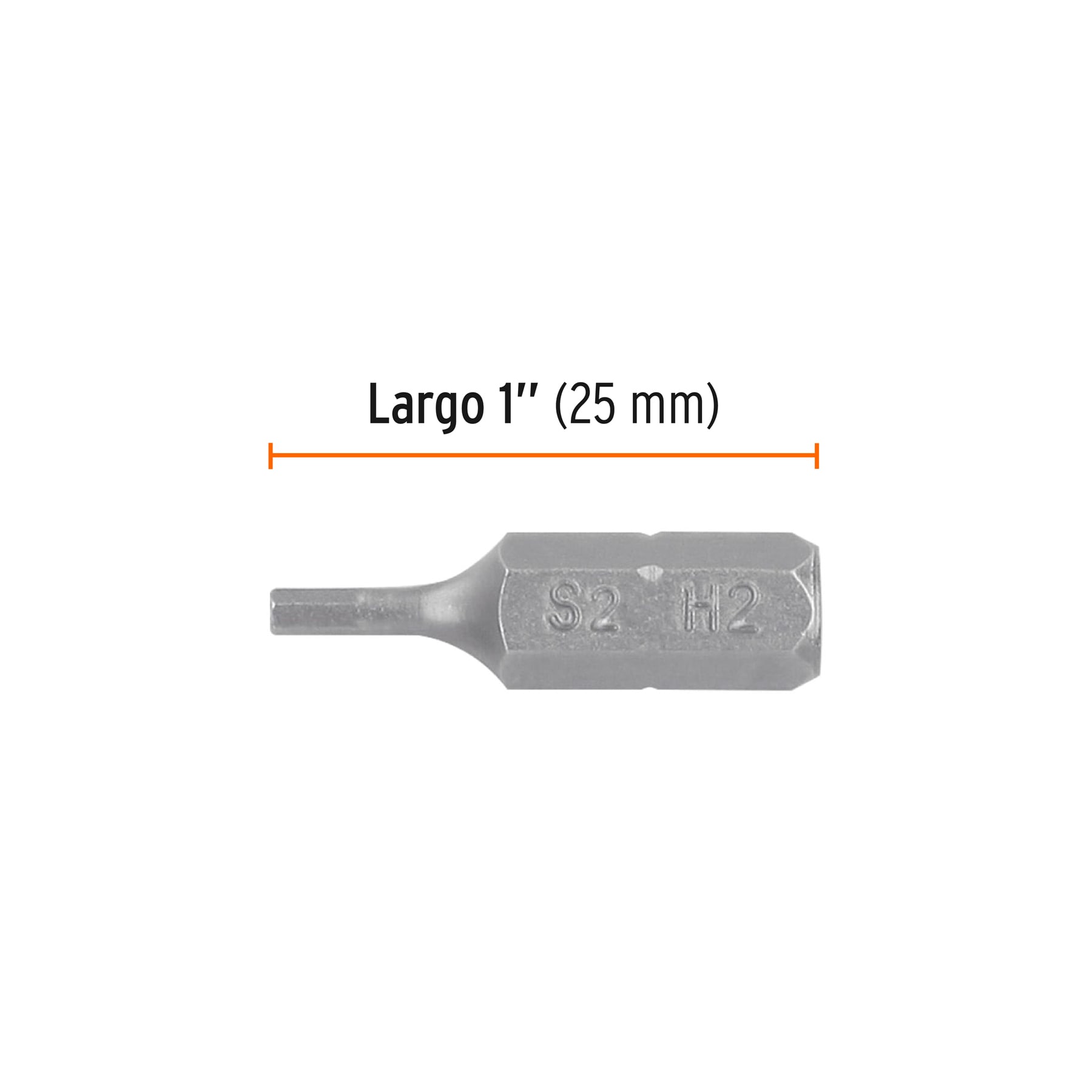 Puntas para desarmador hexagonales 2 mm, 1", 5 piezas