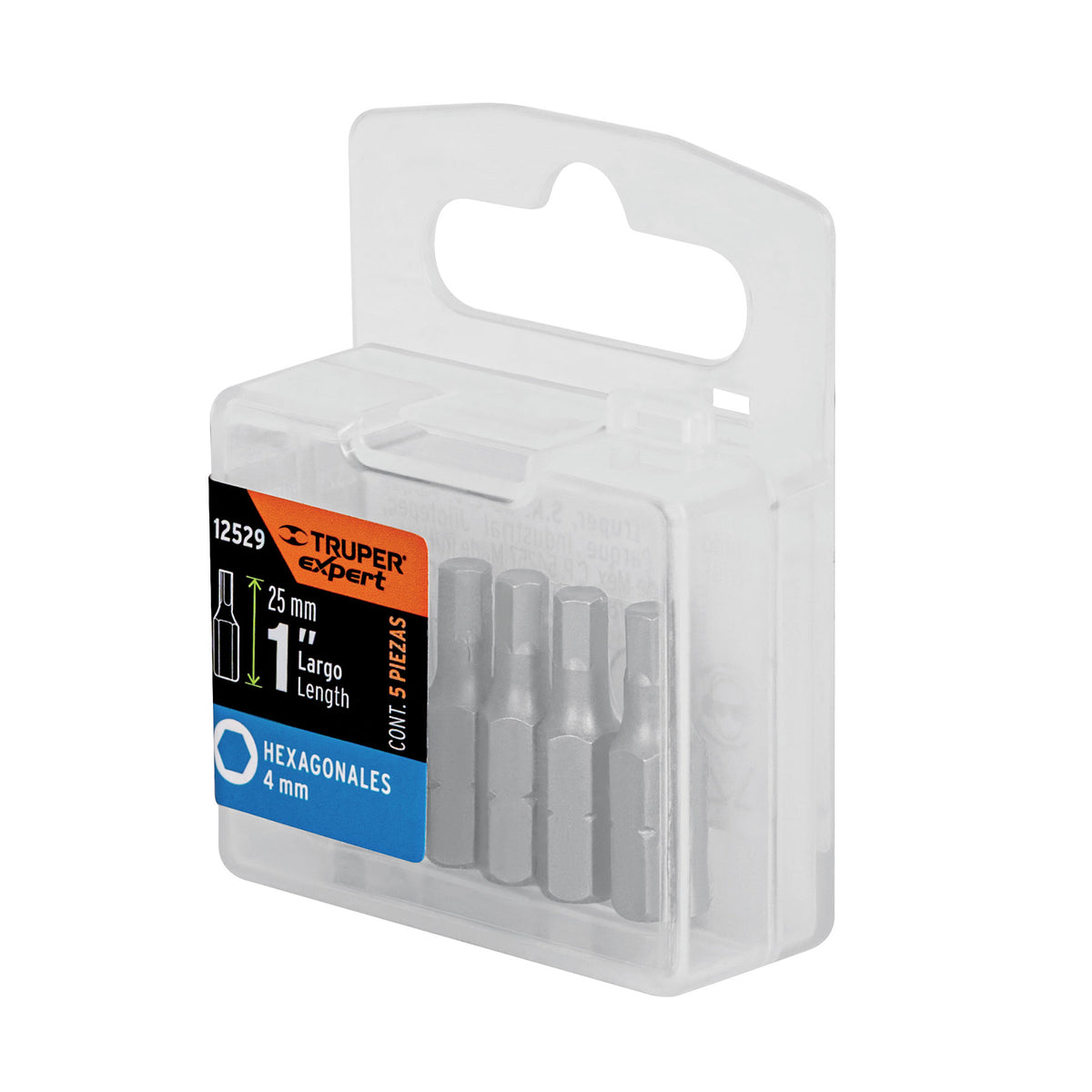 Puntas para desarmador hexagonales 4 mm, 1", 5 piezas