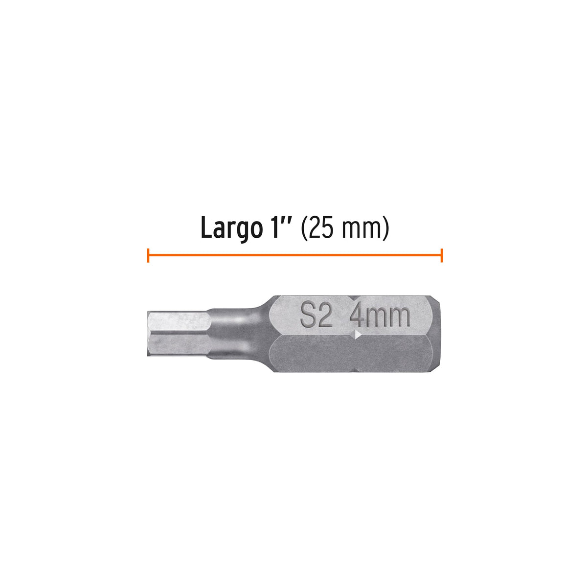 Puntas para desarmador hexagonales 4 mm, 1", 5 piezas