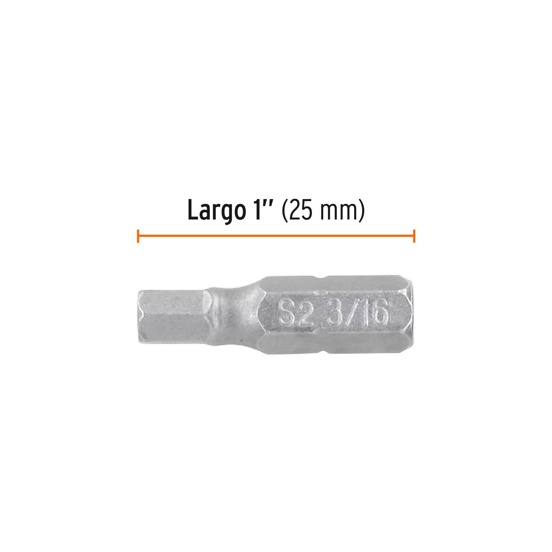 Puntas para desarmador hexagonales 3/16, 1", 5 piezas