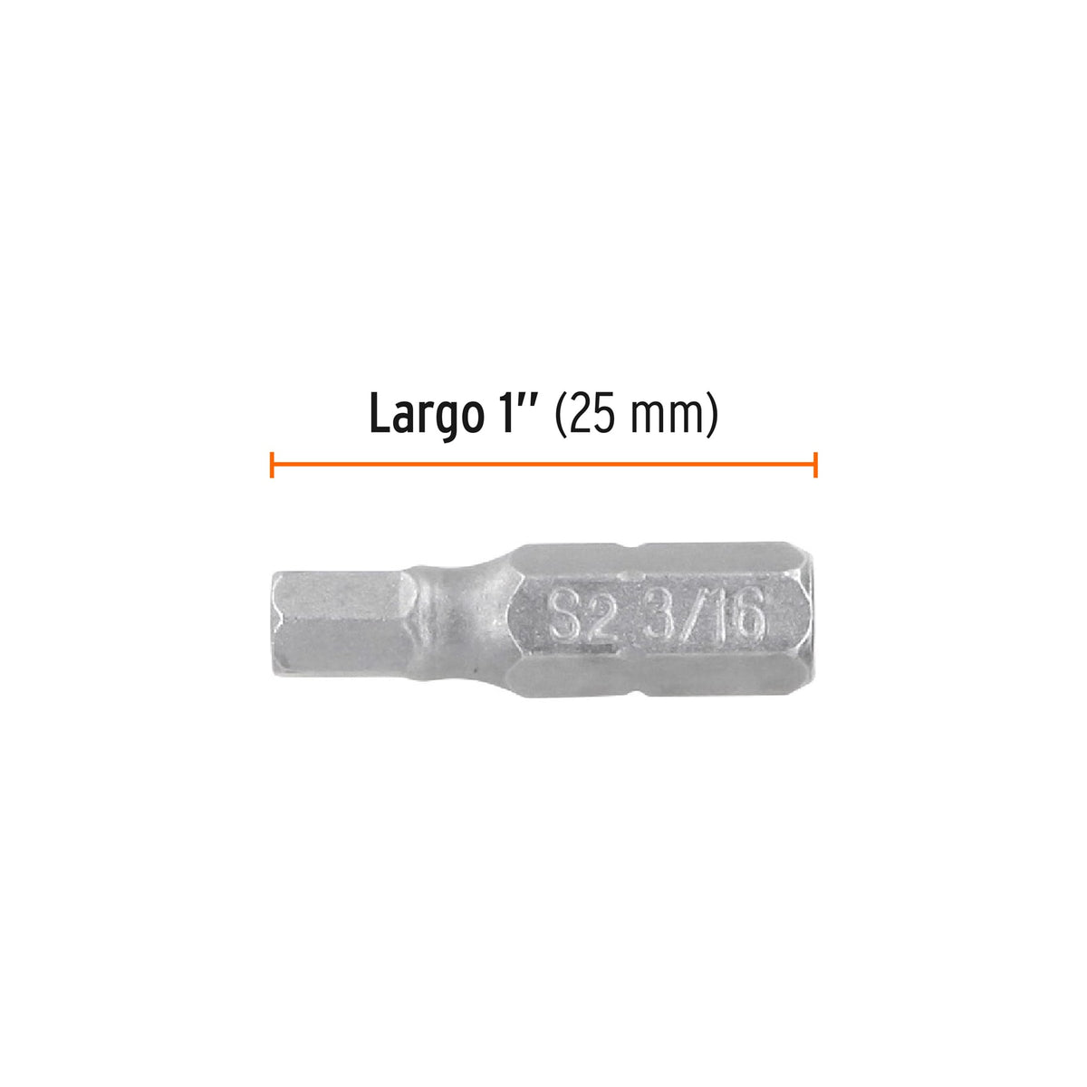 Puntas para desarmador hexagonales 3/16, 1", 5 piezas