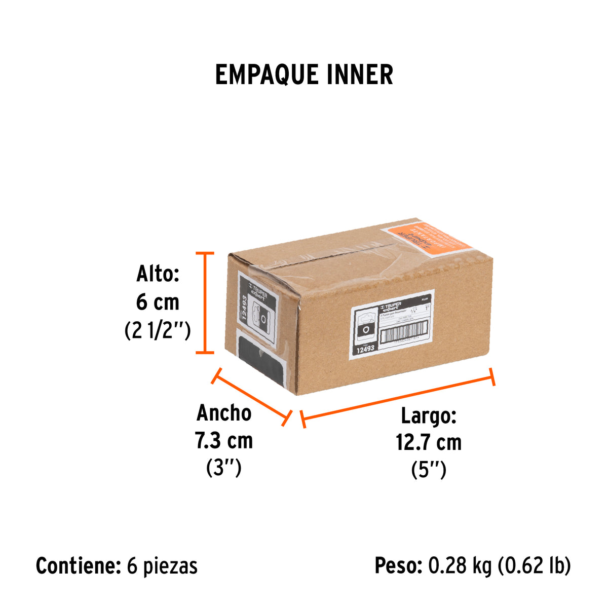 Puntas para desarmador hexagonales 1/4, 1", 5 piezas