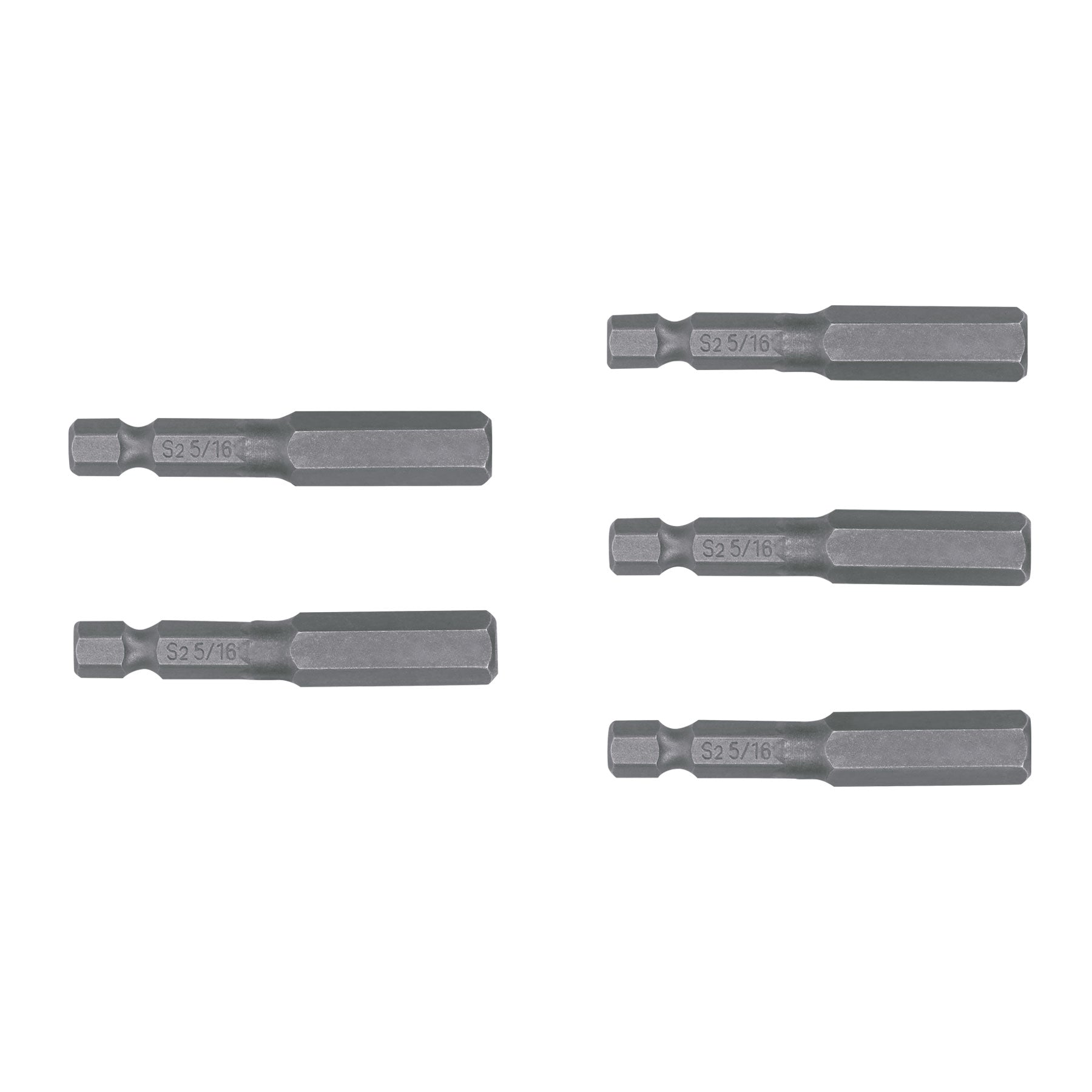 Puntas para desarmador hexagonales 5/16, 2", 5 piezas