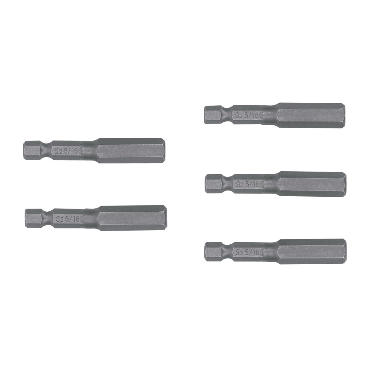 Puntas para desarmador hexagonales 5/16, 2", 5 piezas