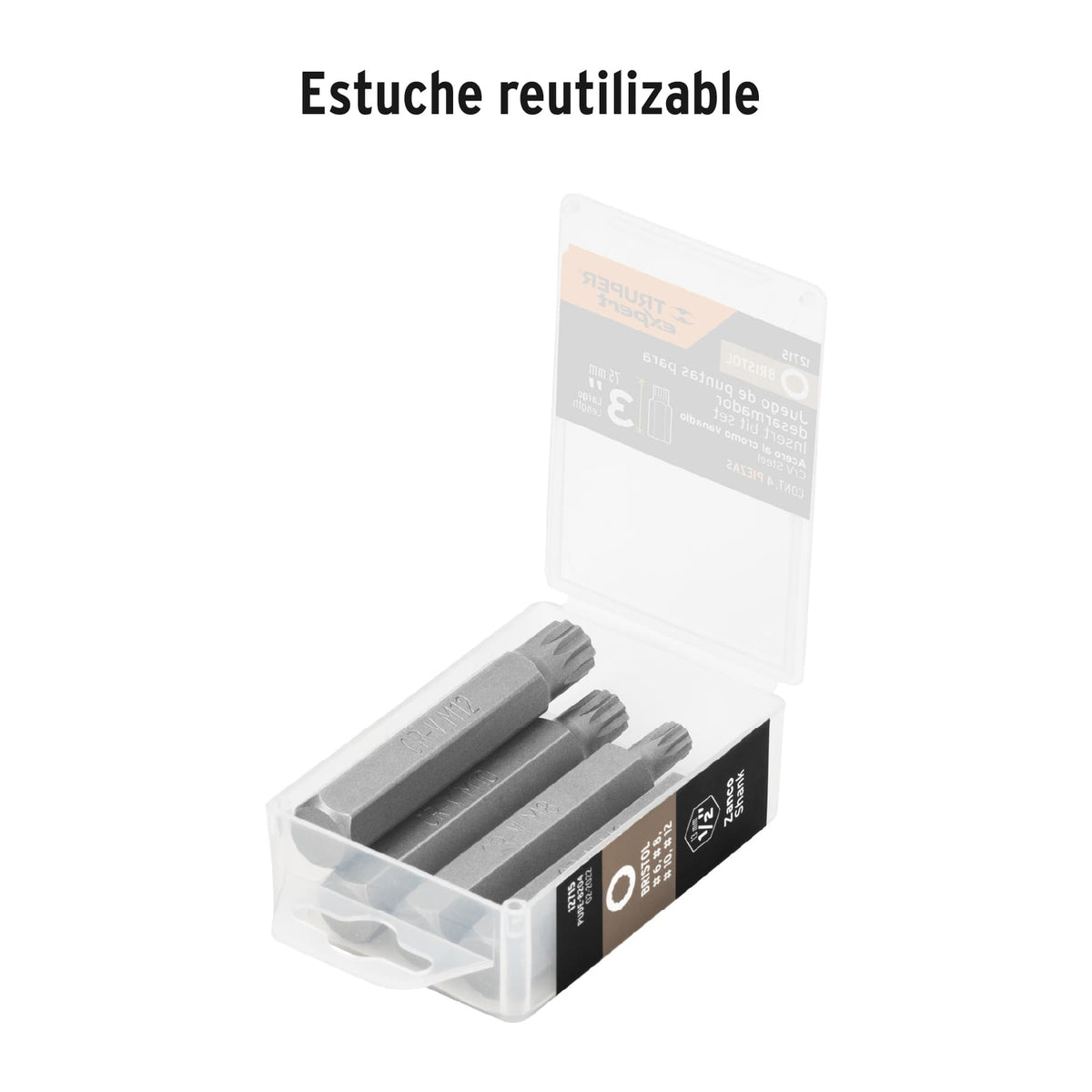Puntas para desarmador bristol combinadas, 3", 4 piezas