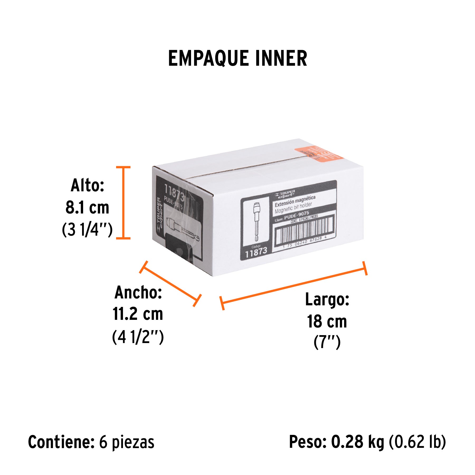 Extensión magnética de poder, 75 mm,Truper Expert