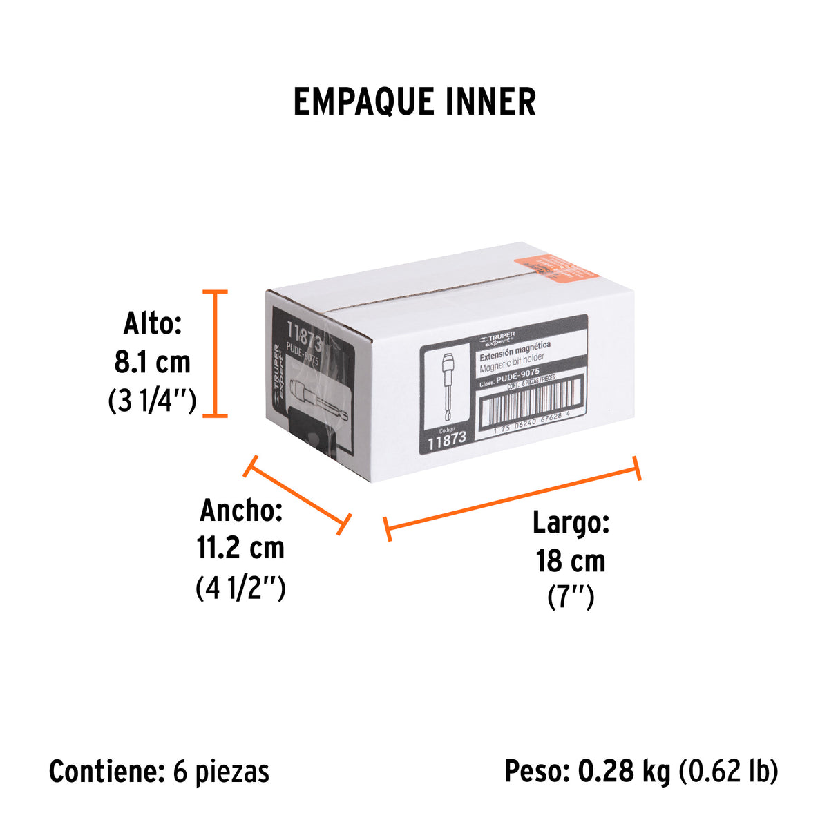 Extensión magnética de poder, 75 mm,Truper Expert