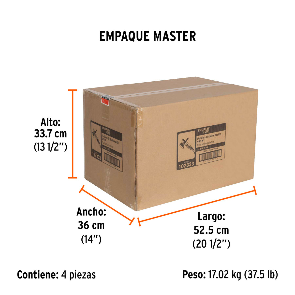 Pulidora doble acción 6' 900 W, profesional, Truper